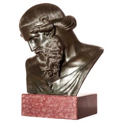Grand Tour Bronze Bust of Bearded Man, the Dionysus of the Villa of the Papyri