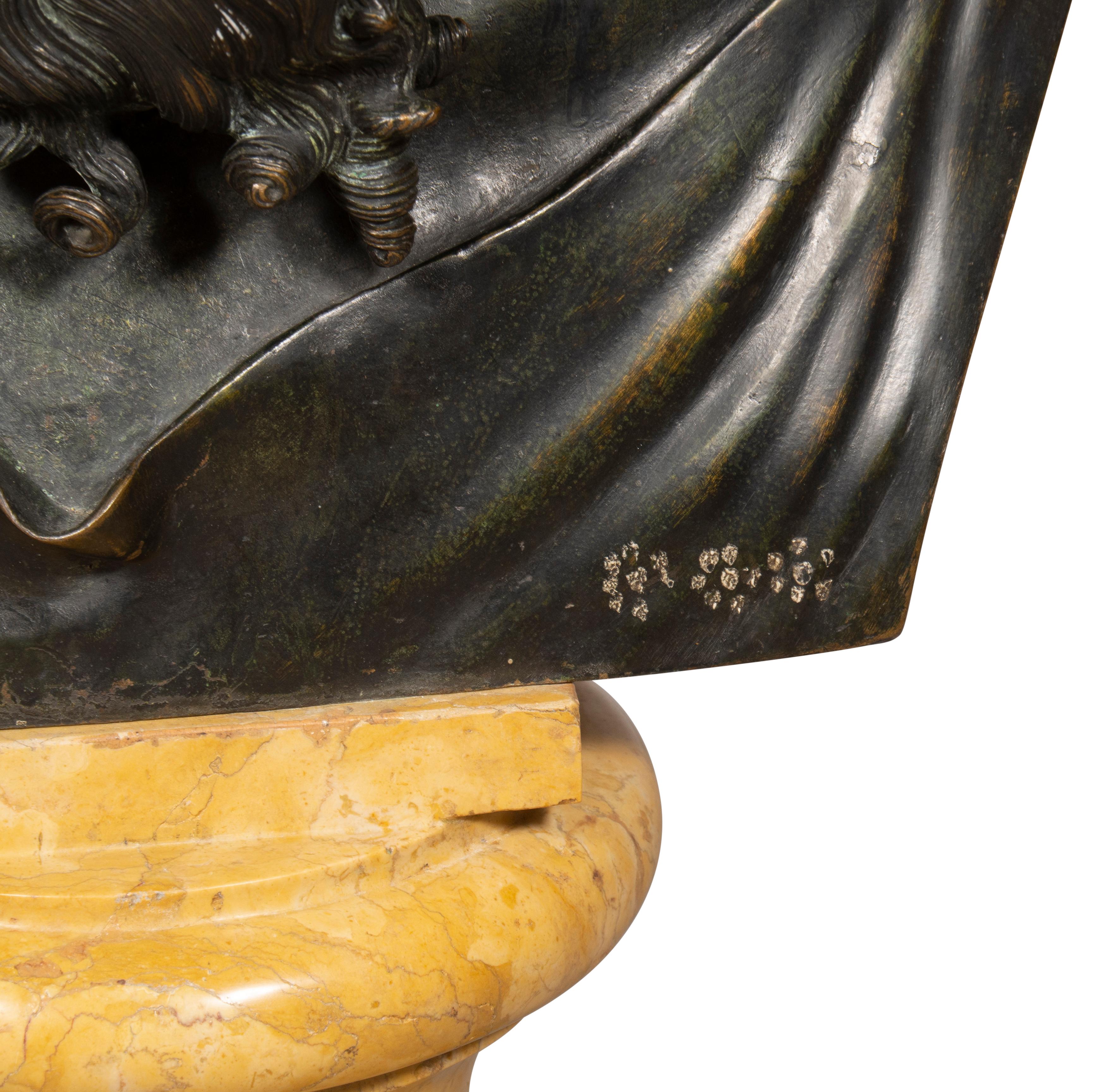 Buste de Dionysos de la villa du Papyri en bronze du Grand Tour en vente 5