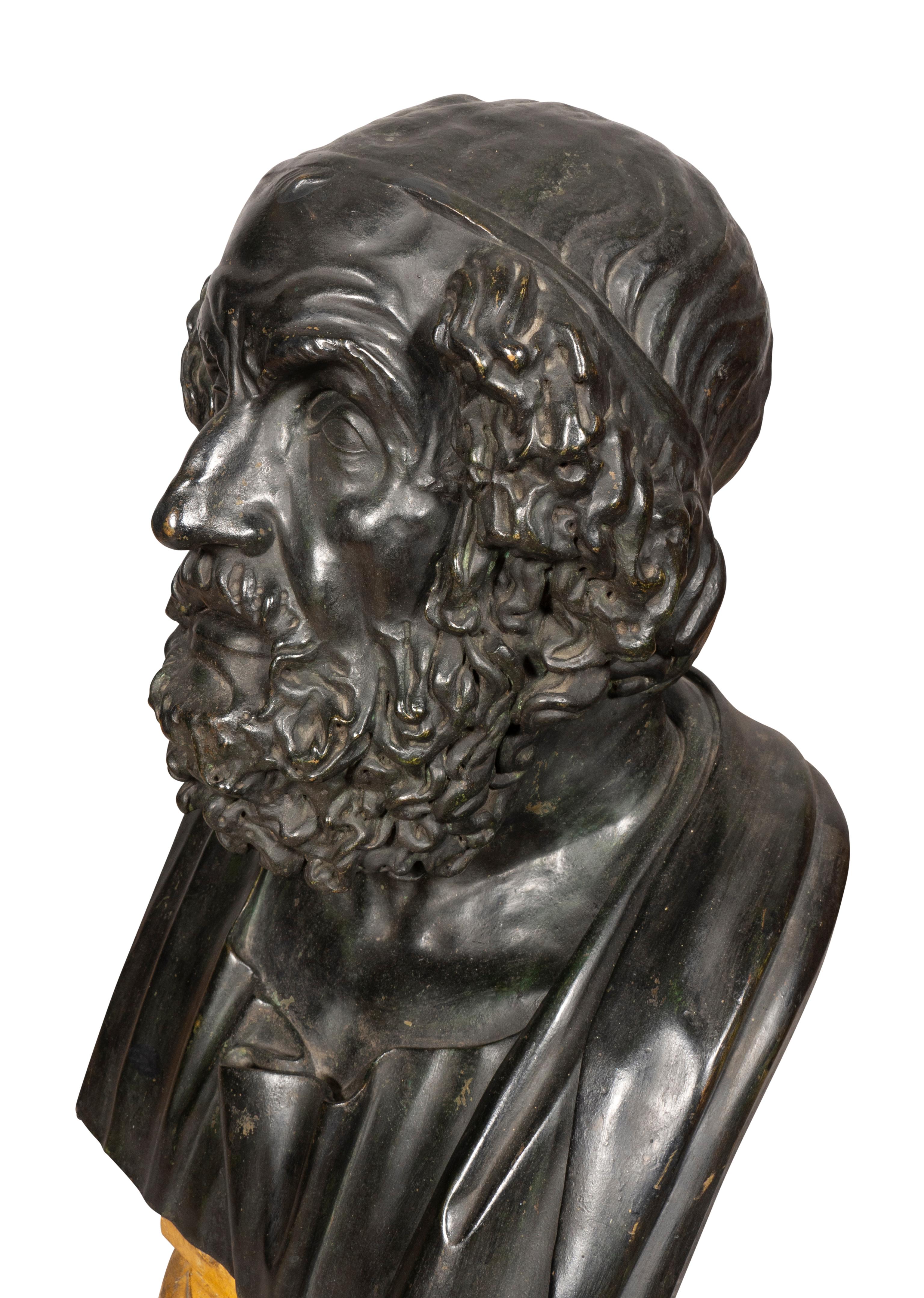 Grand Tour Bronze Bust of Homer For Sale 5
