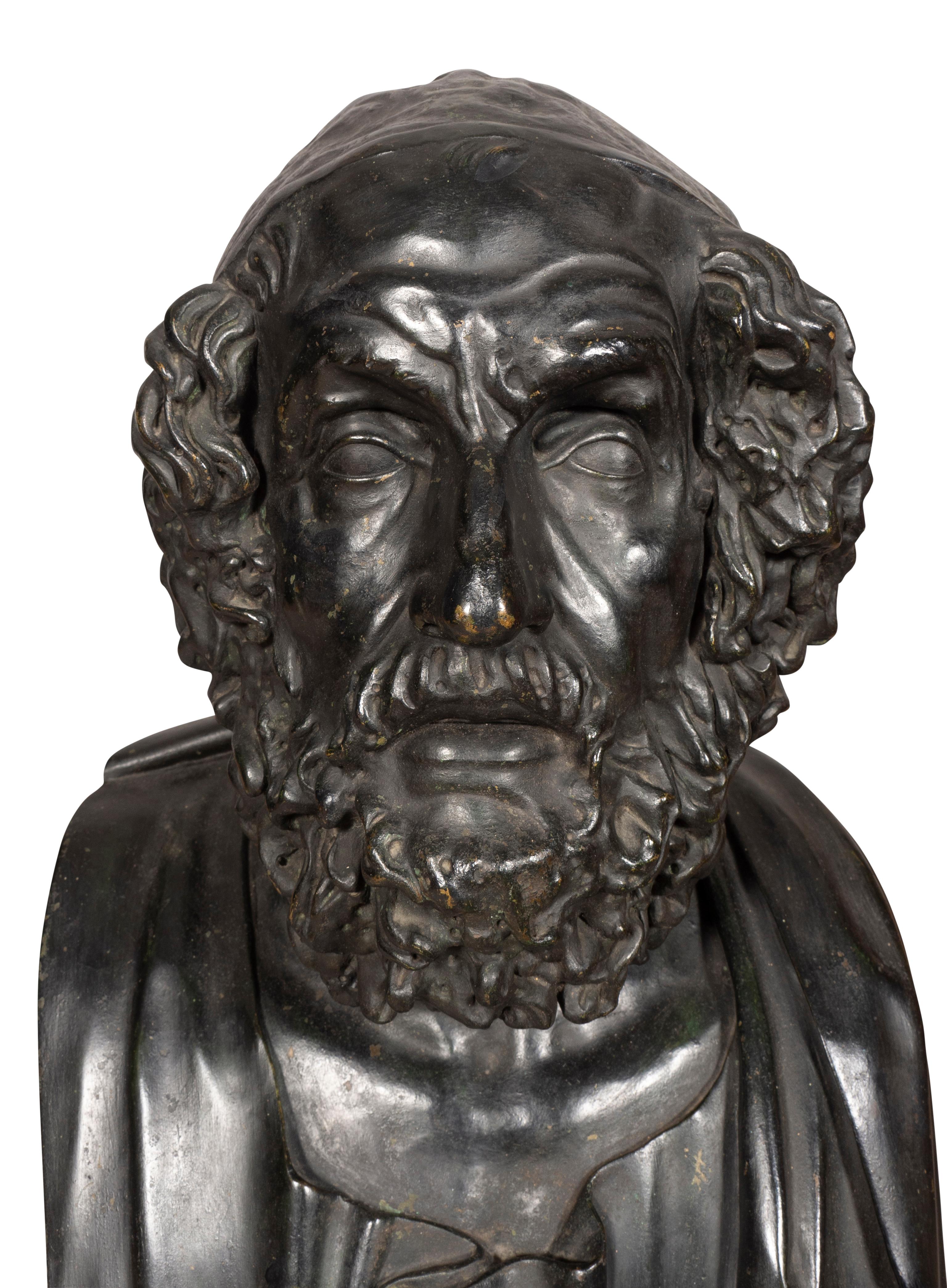 Grand Tour Bronze Bust of Homer For Sale 6
