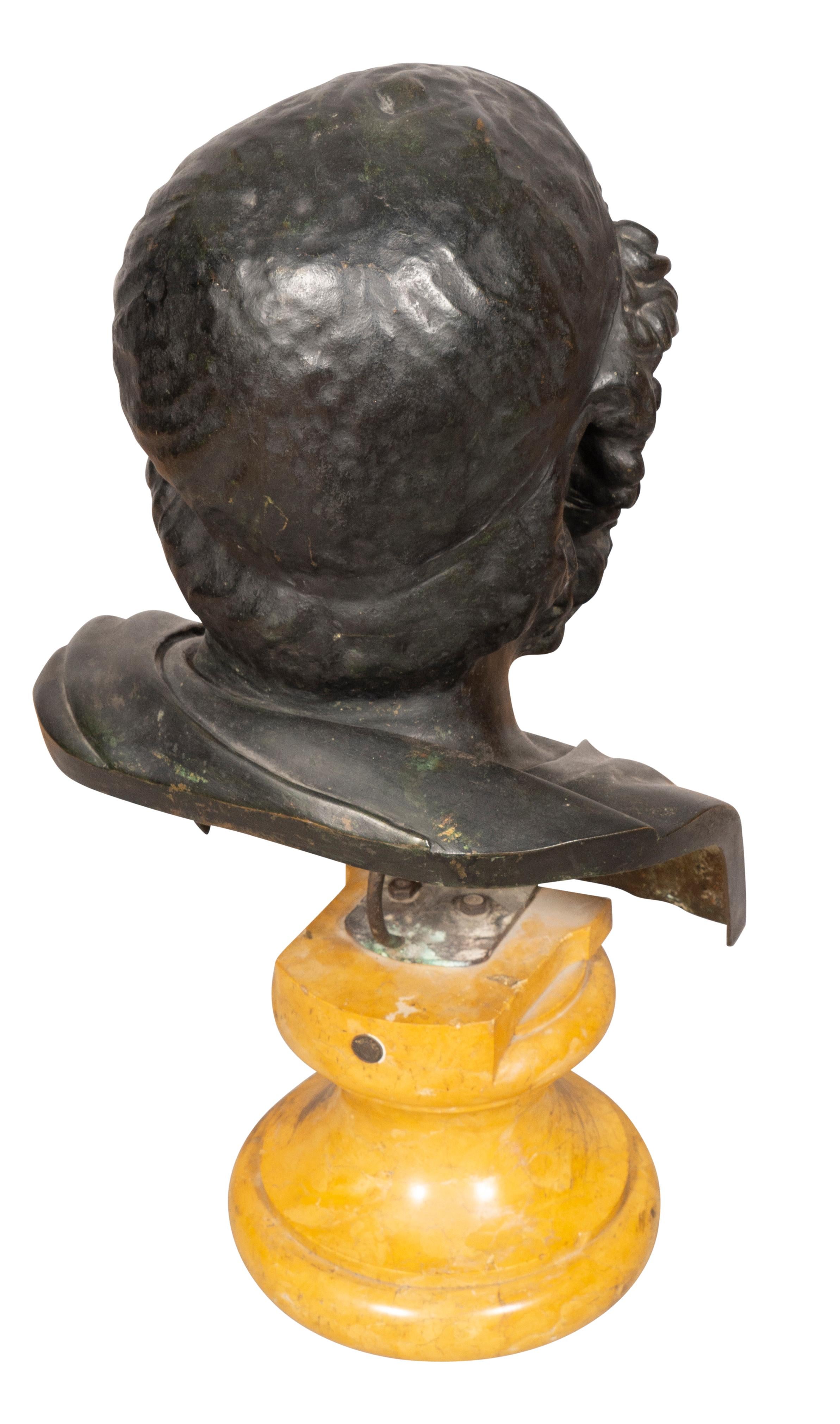 Grand Tour Bronze Bust of Homer In Good Condition For Sale In Essex, MA