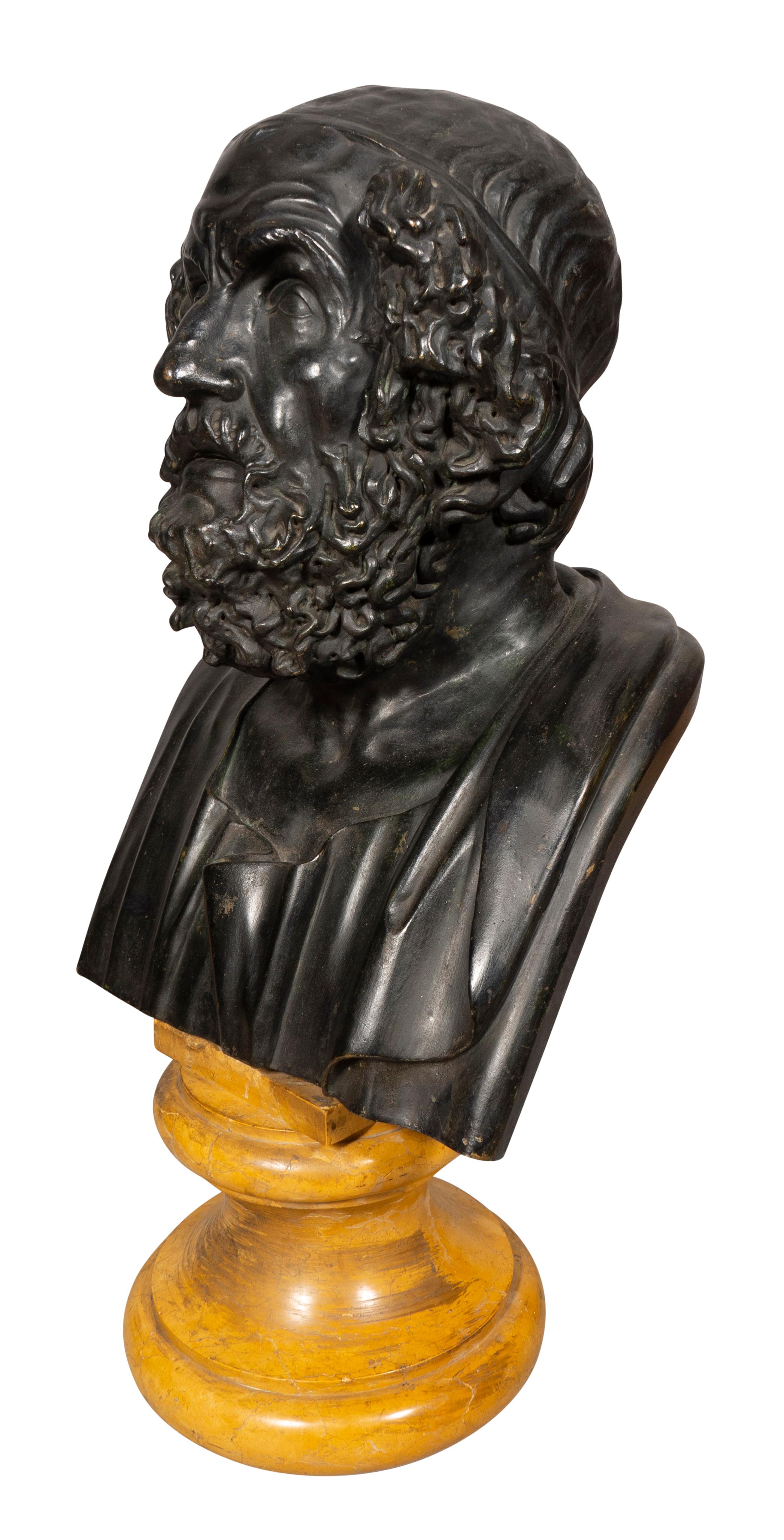 XIXe siècle Grand Tour Buste en bronze d'Homer en vente