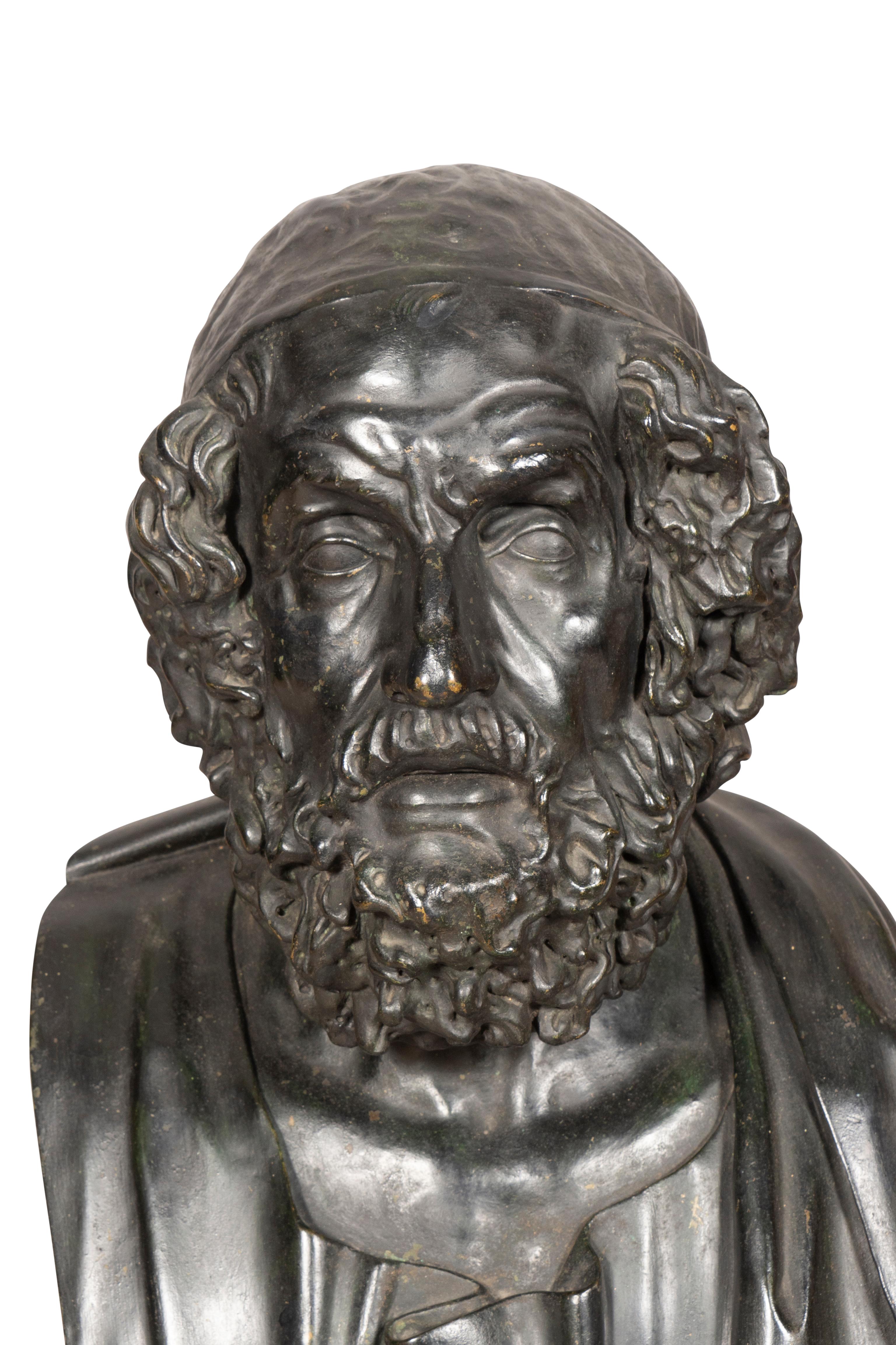 Grand Tour Bronze Bust of Homer For Sale 3
