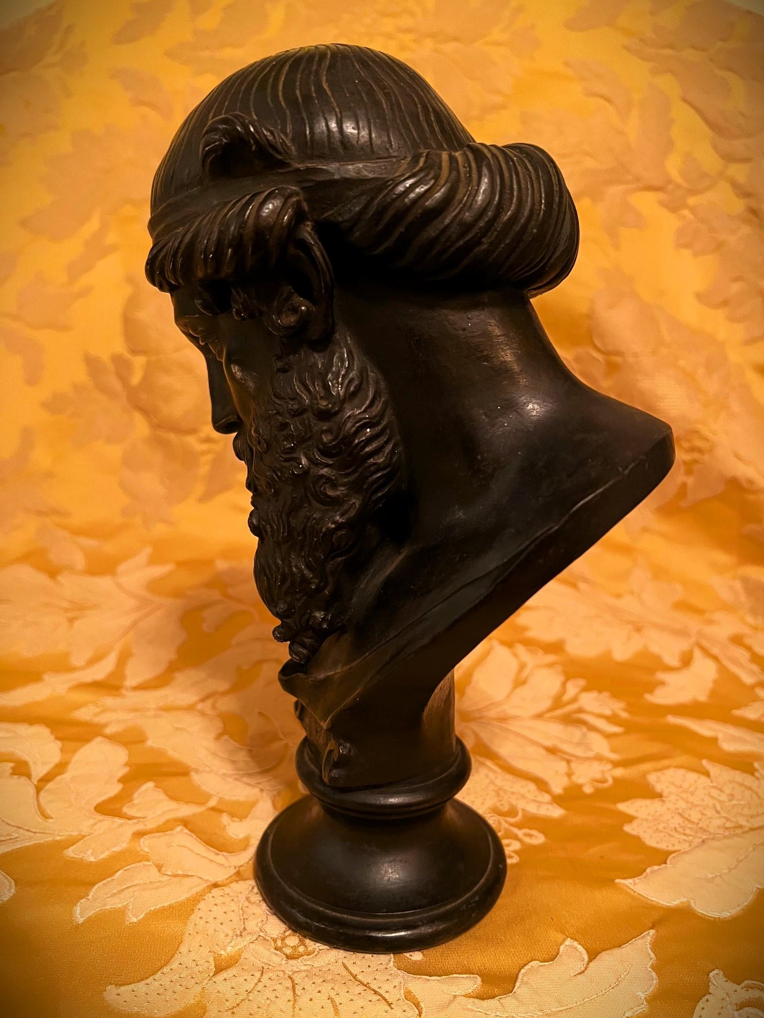 Grand Tour Bronze Bust of Homer, Italy, Circa:1890 In Good Condition For Sale In Alexandria, VA