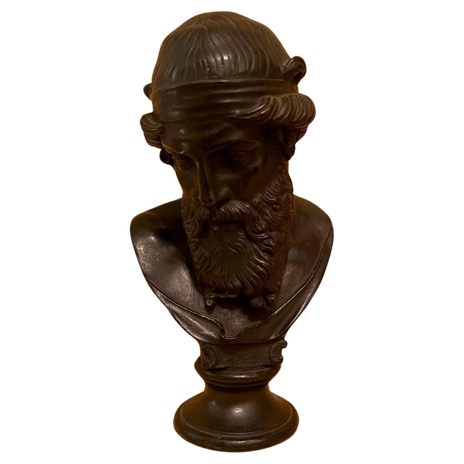 Buste en bronze Grand Tour d'Homer, Italie, Circa:1890 en vente