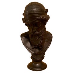 Grand Tour Bronzebüste von Homer, Italien, CIRCA:1890