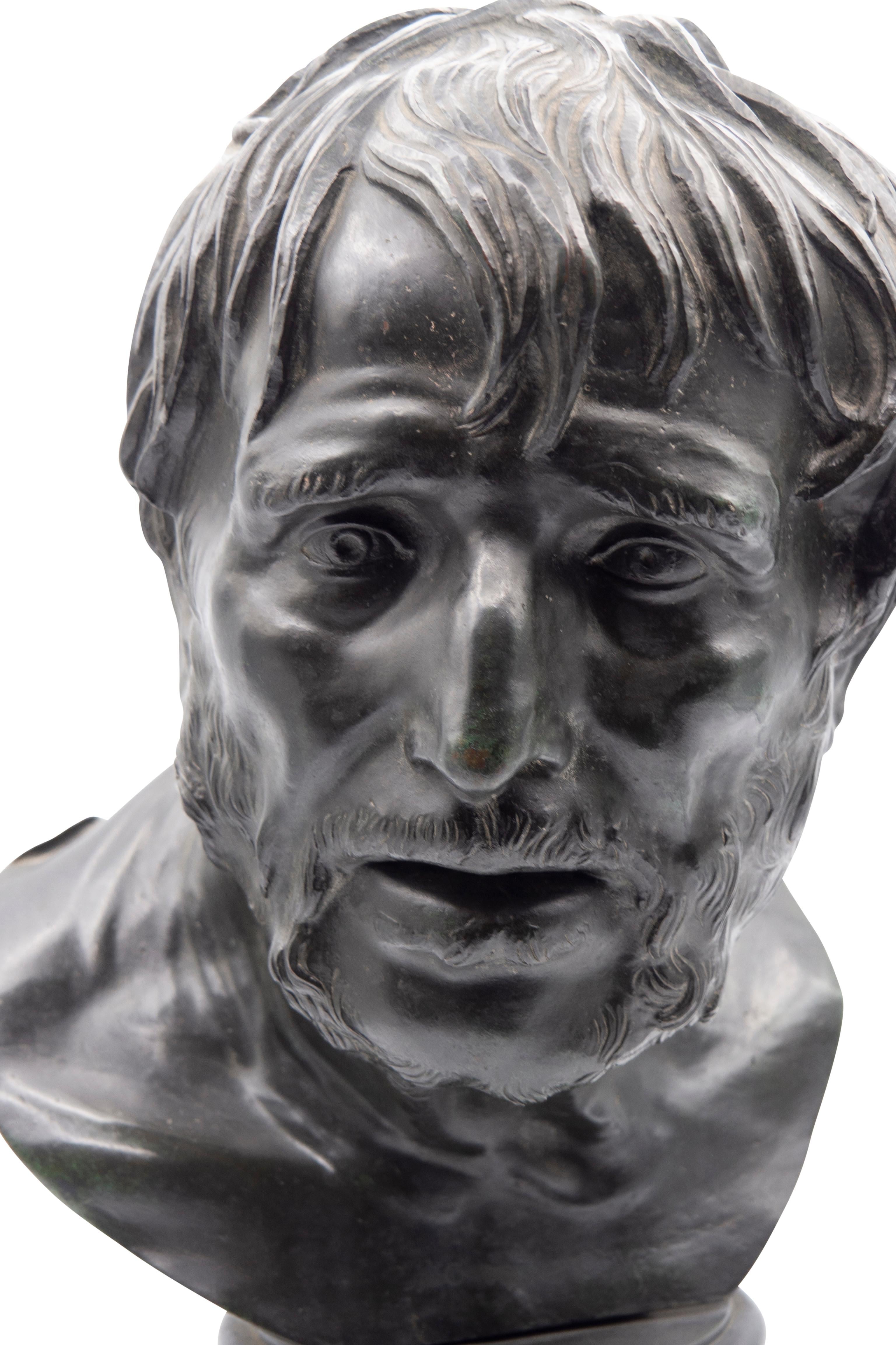 Grand Tour Bronze Bust of Seneca For Sale 2