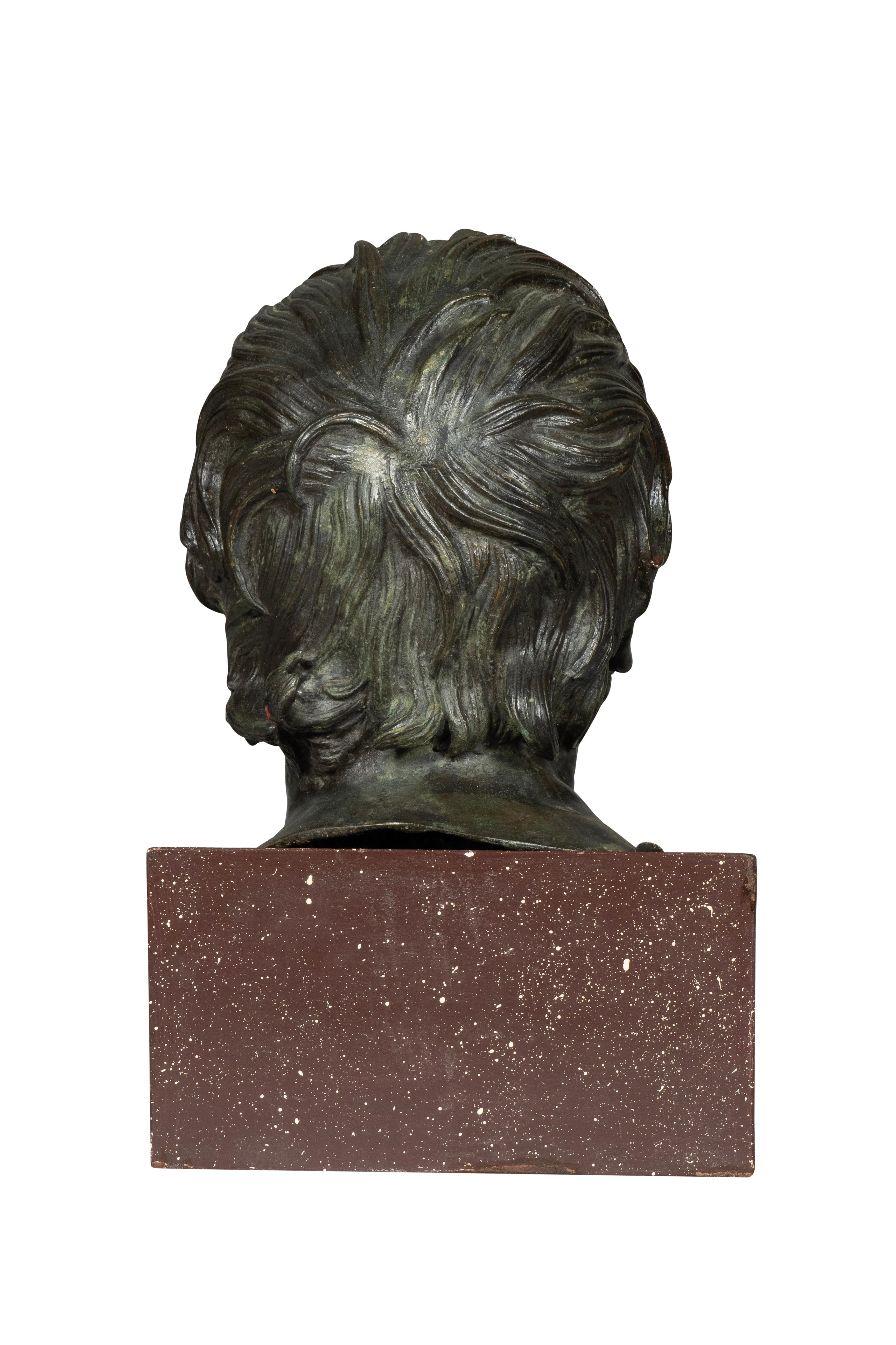 Gran Tour Busto de bronce de Séneca Pintado a mano en venta