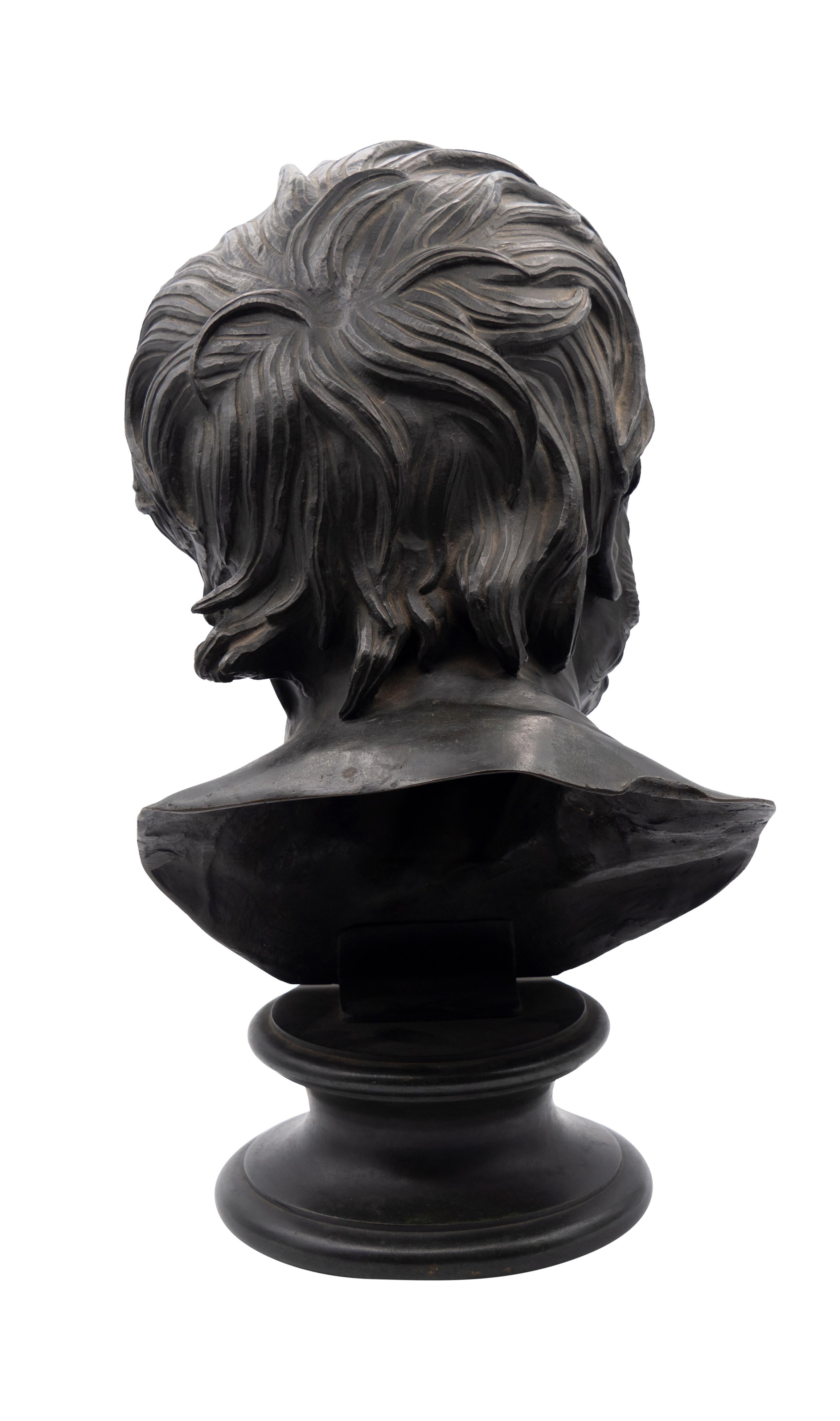 Italian Grand Tour Bronze Bust of Seneca For Sale
