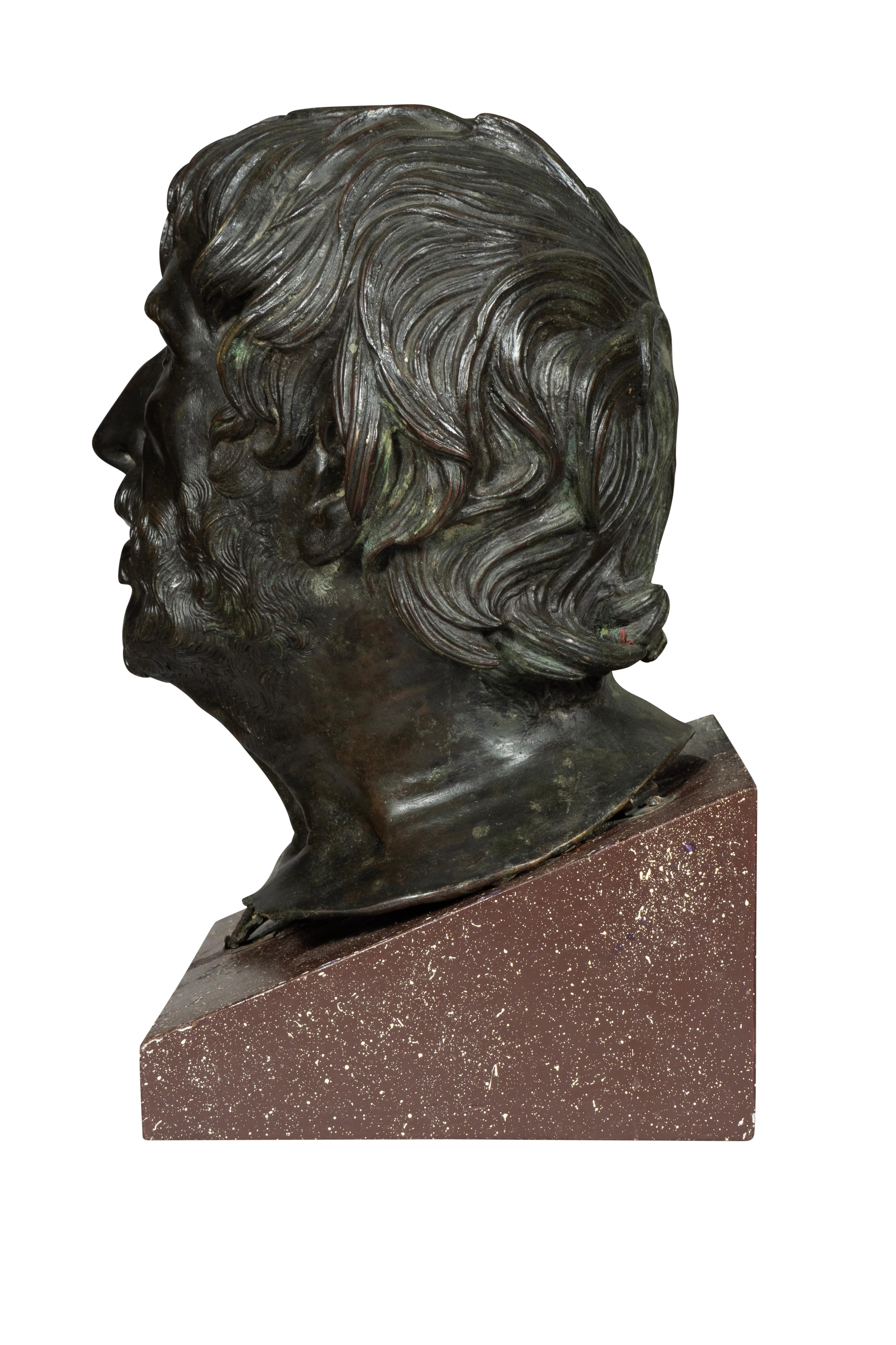 Gran Tour Busto de bronce de Séneca en Bueno estado para la venta en Essex, MA