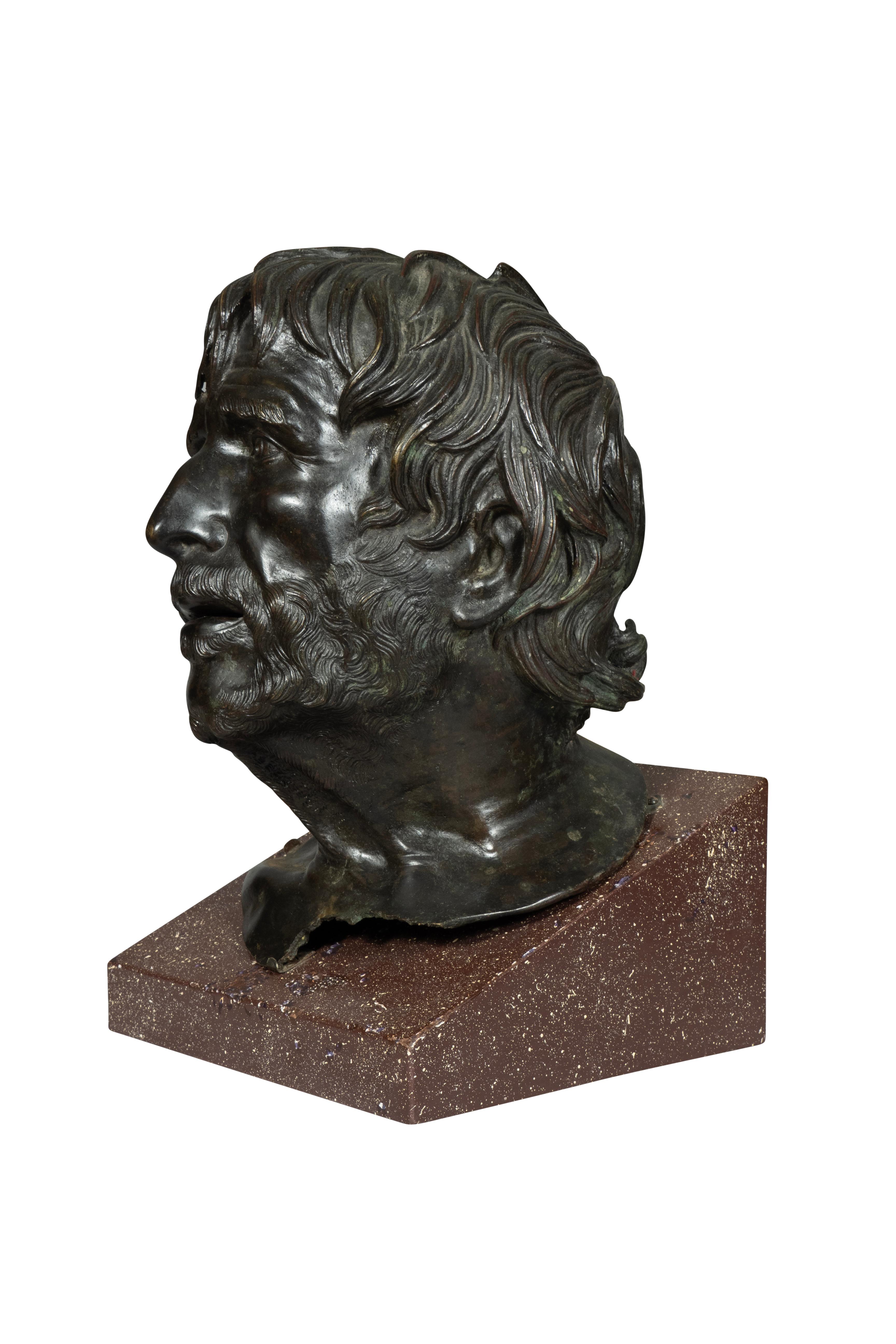 Gran Tour Busto de bronce de Séneca Fines del siglo XIX en venta