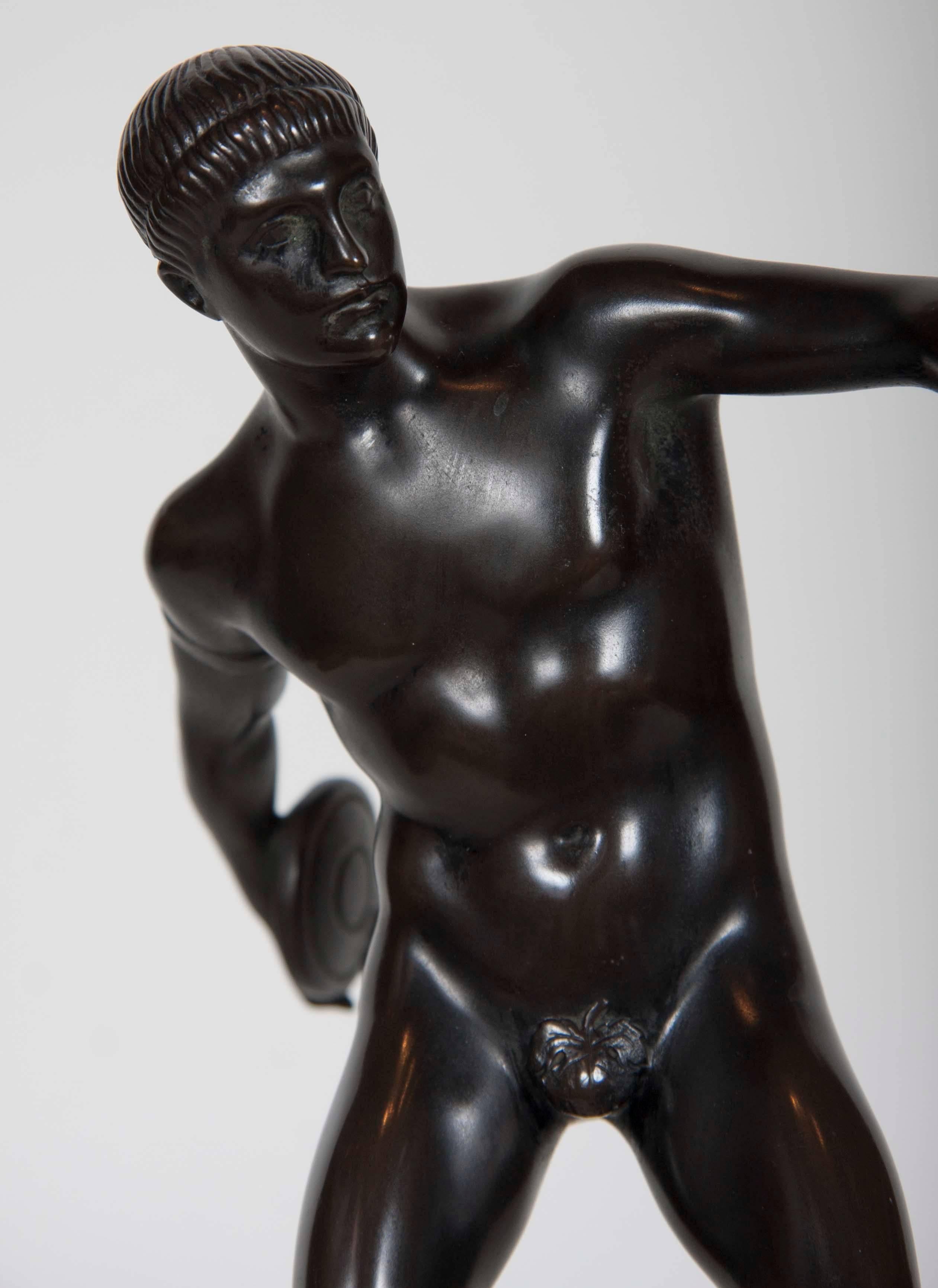 Grand Tour Bronze Figure of a Discus Thrower by Hans Muller 4