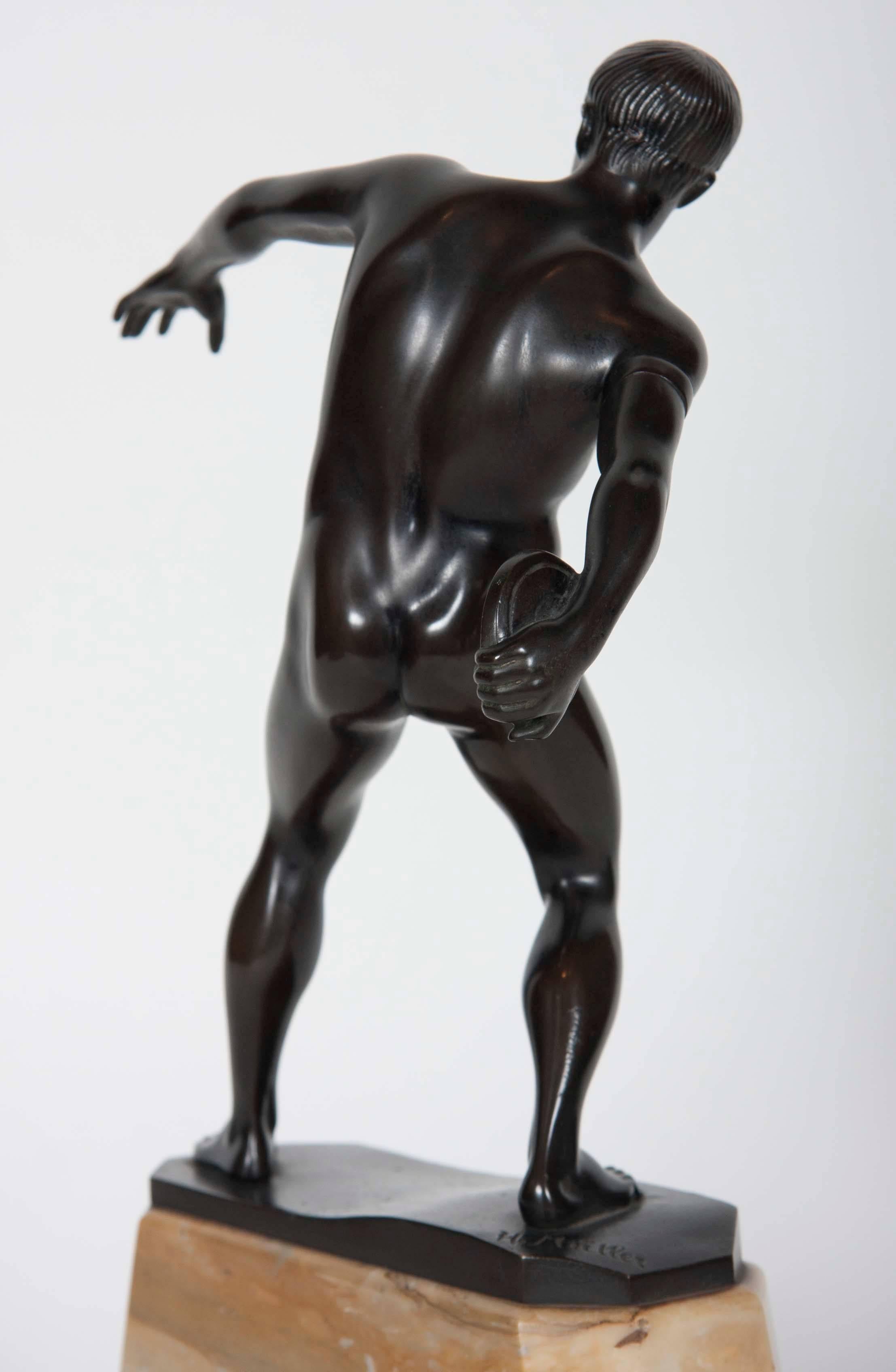 Grand Tour Bronze Figure of a Discus Thrower by Hans Muller 2