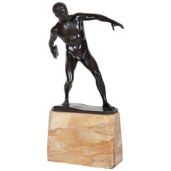 Grand Tour Bronze Figure of a Discus Thrower by Hans Muller