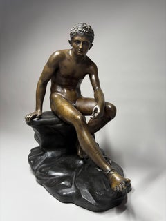 Grand Tour bronze figure of Seated Hermes after the Antique