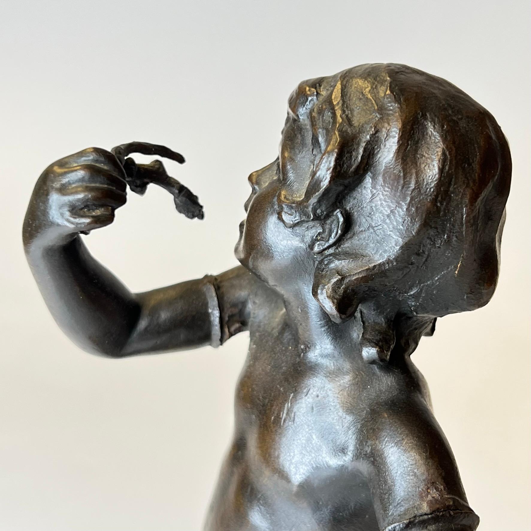 Grand Tour Bronze Figurines of Boy and Girl For Sale 4