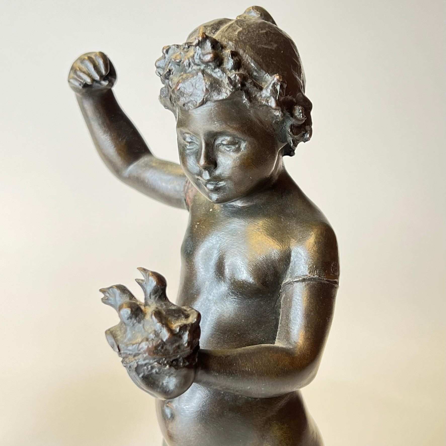 Grand Tour Bronze Figurines of Boy and Girl For Sale 7