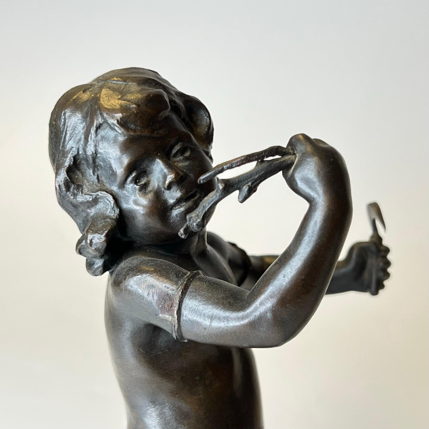 Grand Tour Bronze Figurines of Boy and Girl For Sale 2