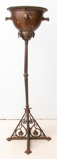Grand Tour Bronze Jardiniere on Wrought Iron Stand