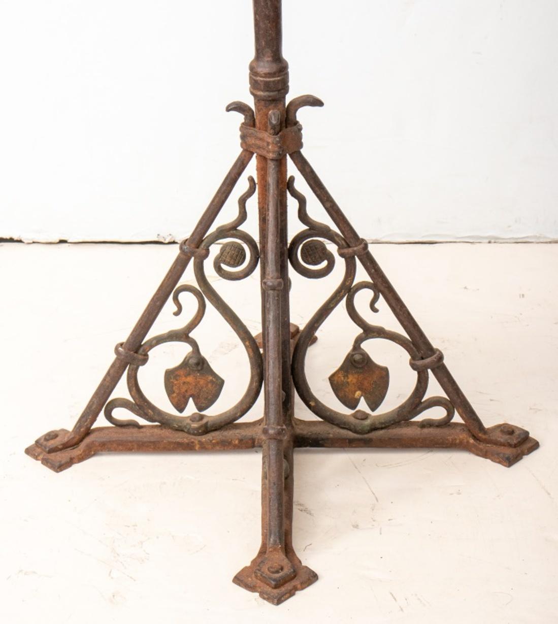 Grand Tour Bronze Jardiniere on Wrought Iron Stand For Sale 4
