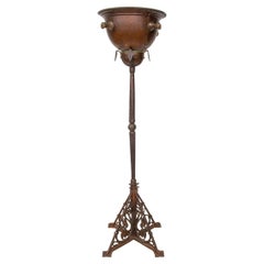 Grand Tour Bronze Jardiniere on Wrought Iron Stand