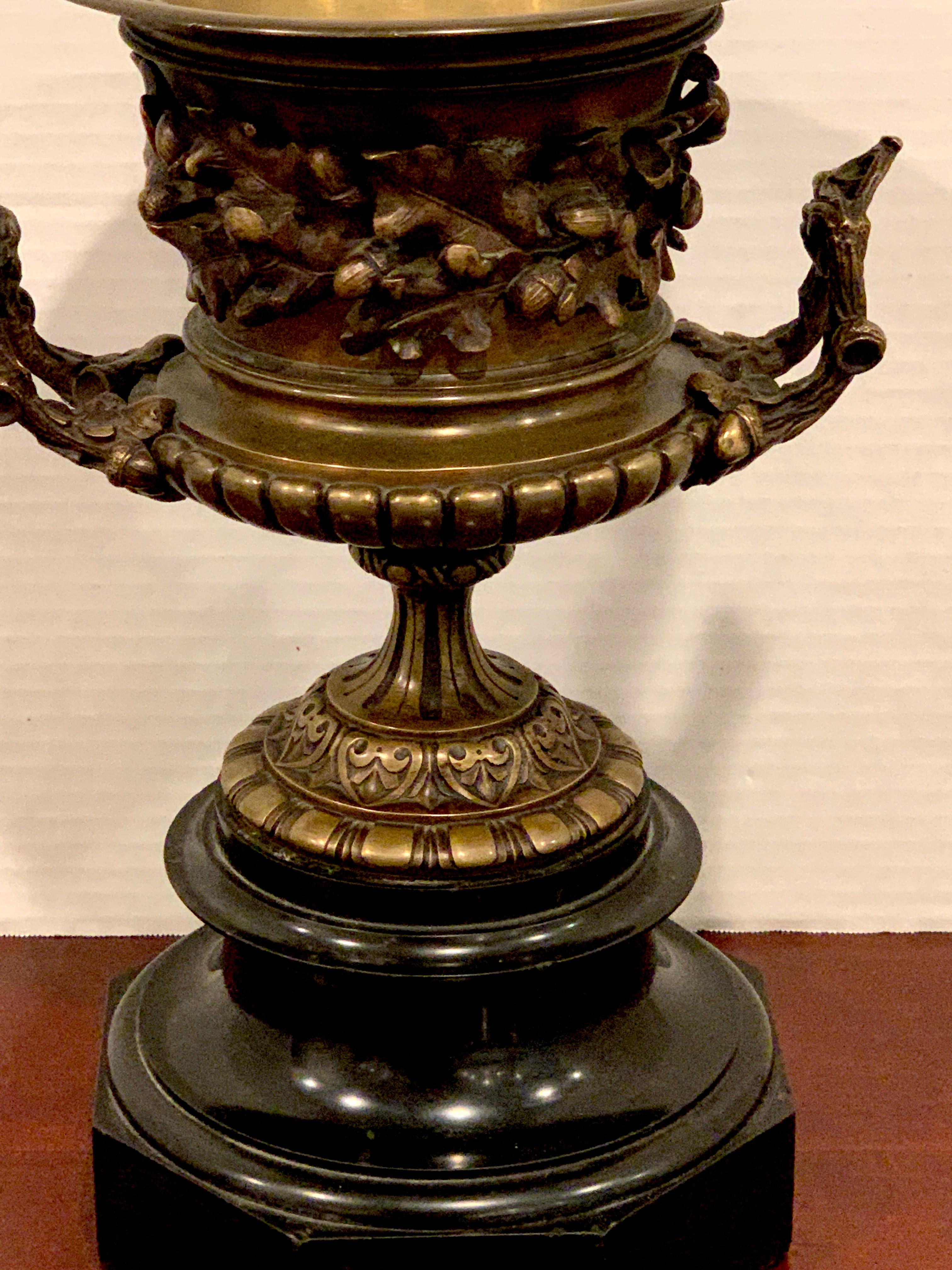 Grand Tour Bronze and Marble Acorn Motif Urn, Attributed to Barbedienne For Sale 6