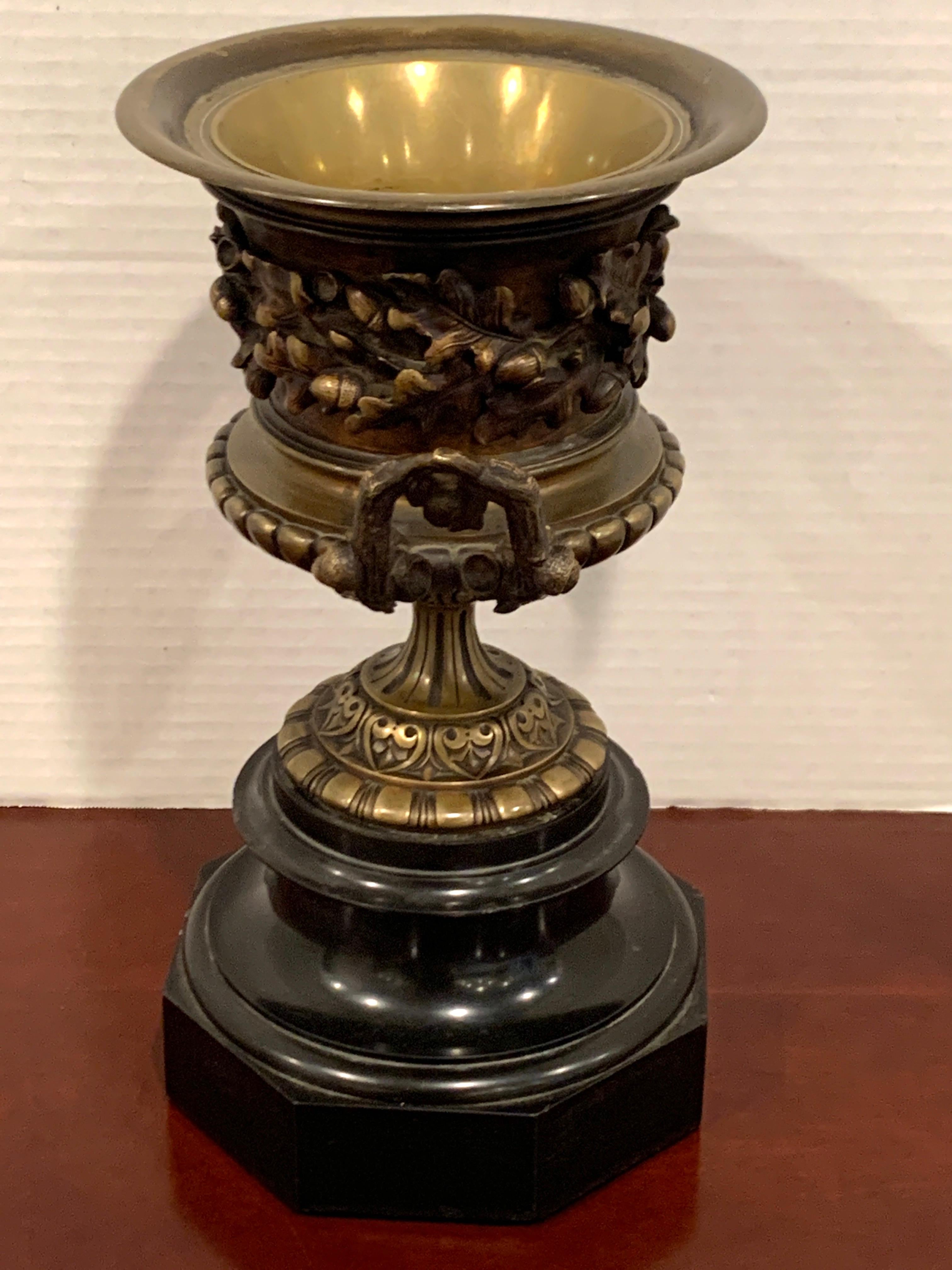 Grand Tour Bronze and Marble Acorn Motif Urn, Attributed to Barbedienne For Sale 7