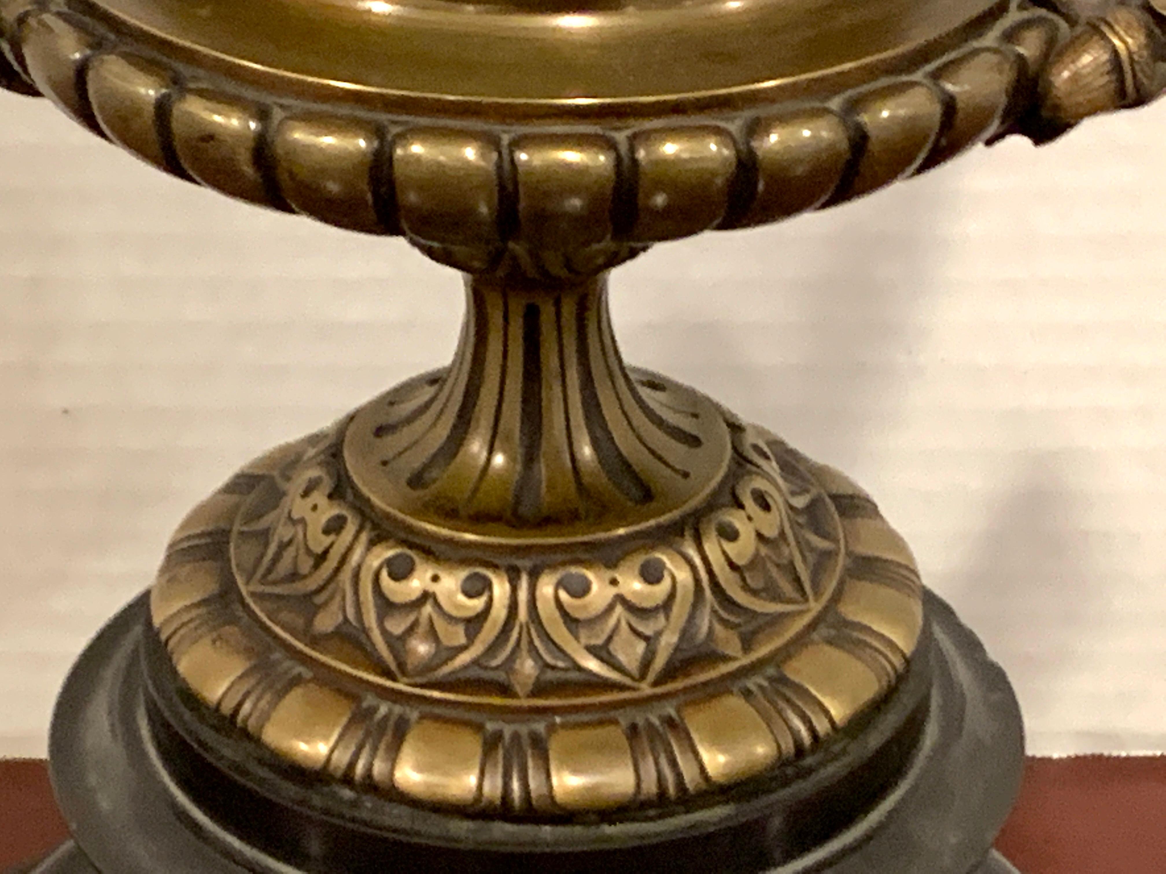 Grand Tour Bronze and Marble Acorn Motif Urn, Attributed to Barbedienne For Sale 1