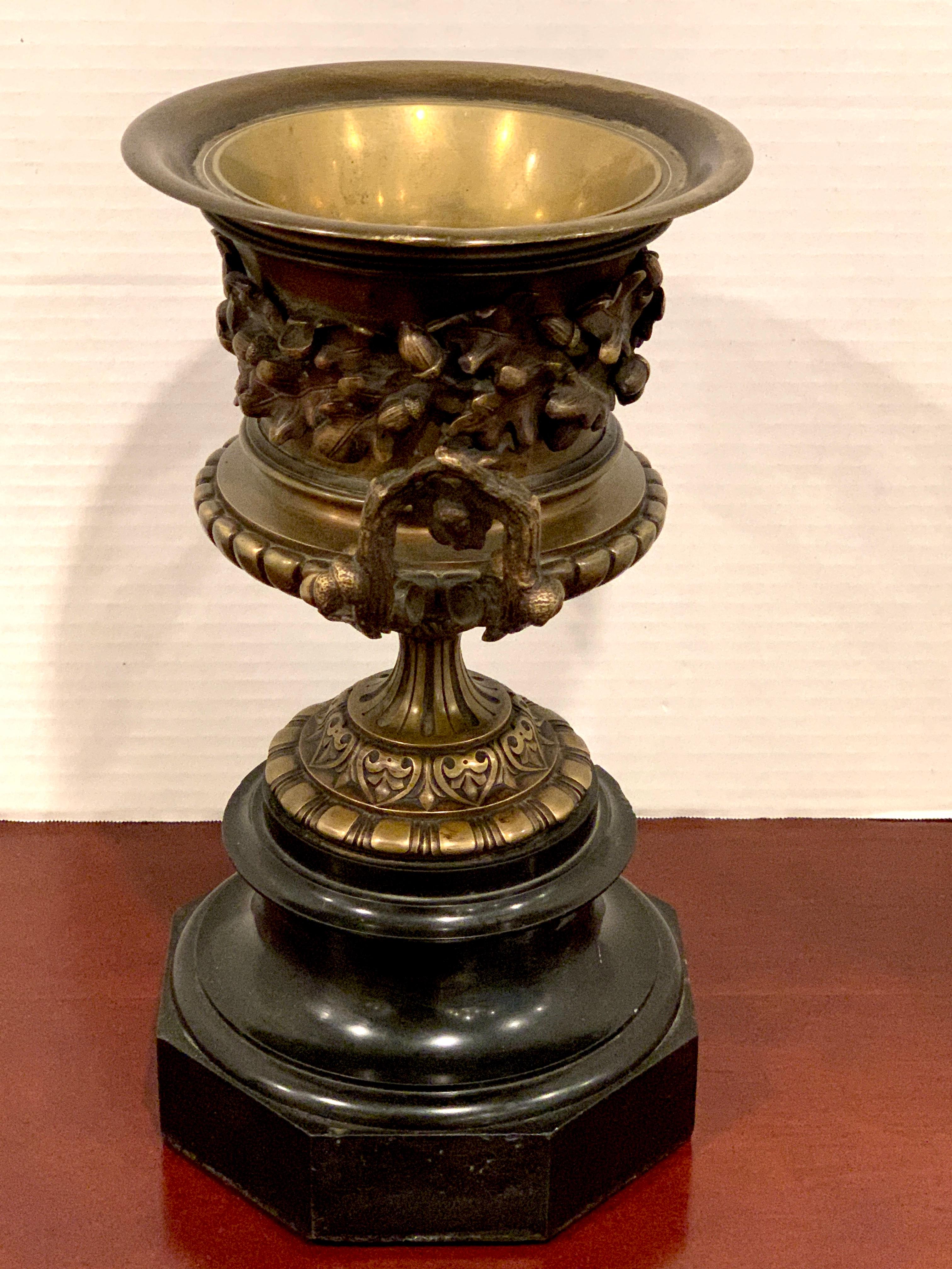 Grand Tour Bronze and Marble Acorn Motif Urn, Attributed to Barbedienne For Sale 3