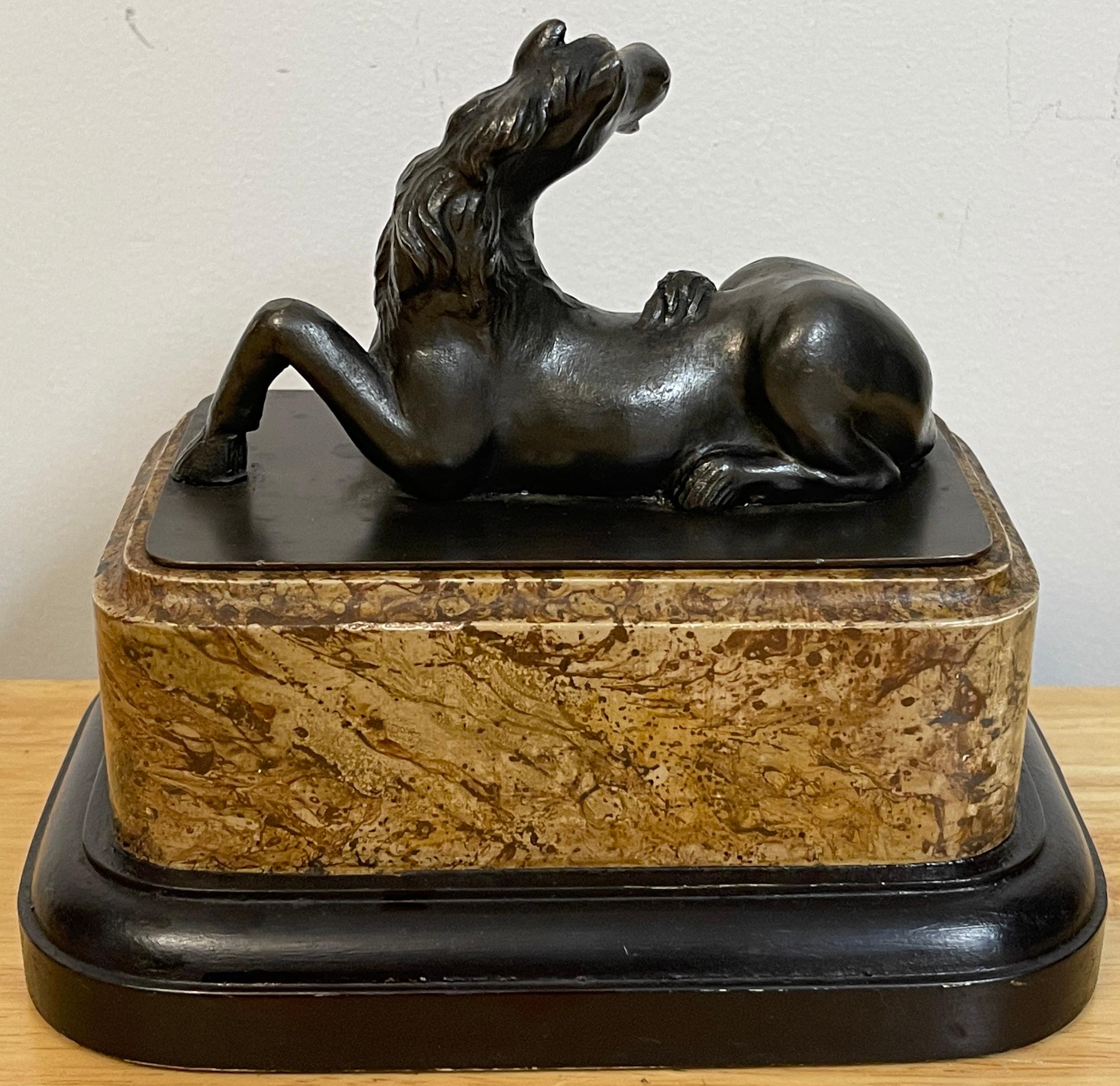 Grand Tour Bronze Model of a Recumbent Horse For Sale 2