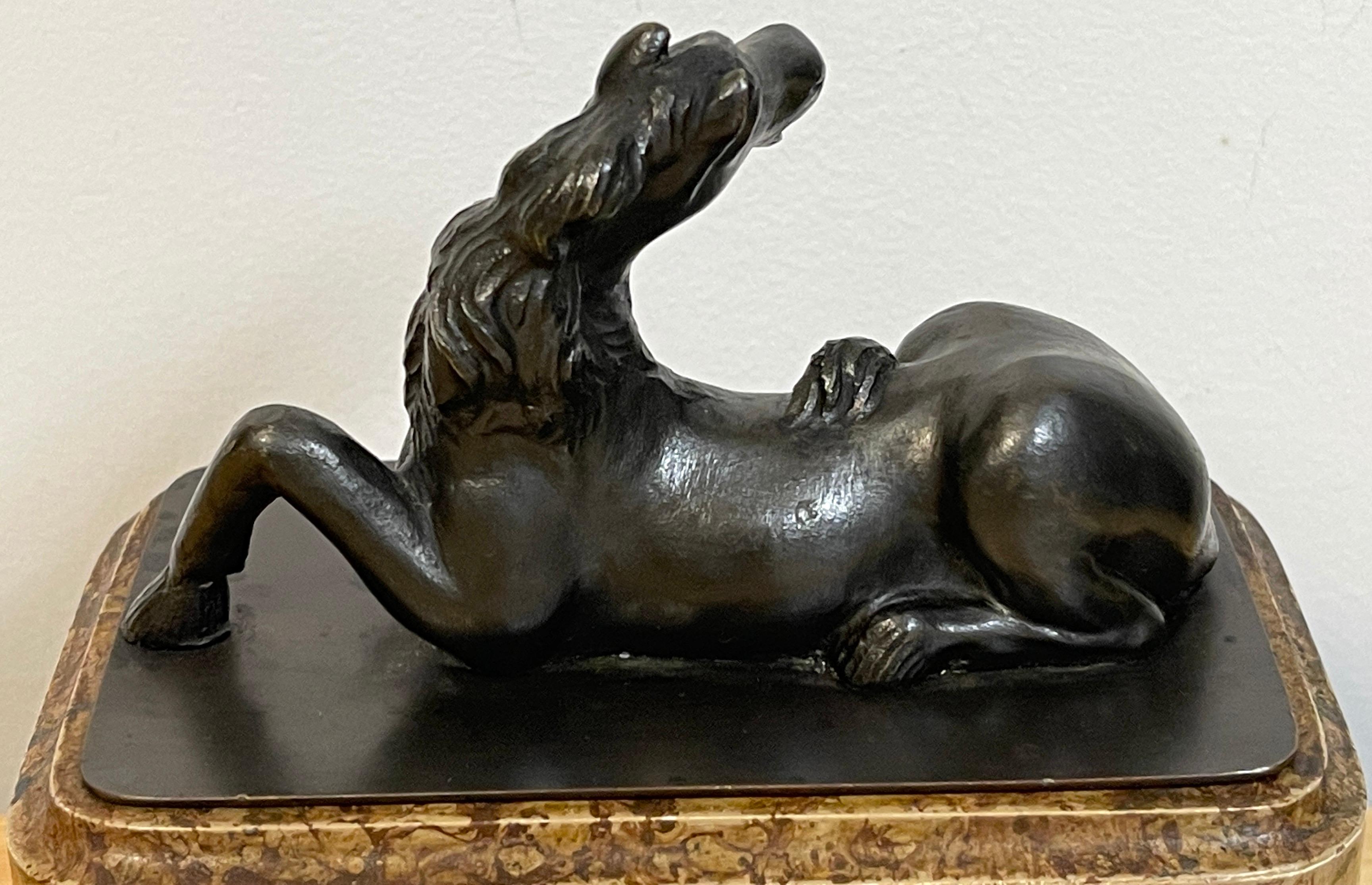 Grand Tour Bronze Model of a Recumbent Horse For Sale 3