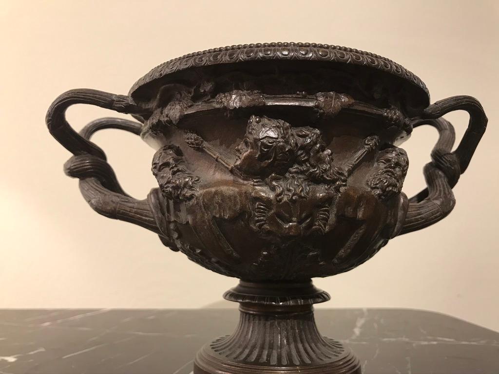 Grand Tour Bronze Model of the Warwick Vase In Good Condition In Stamford, CT