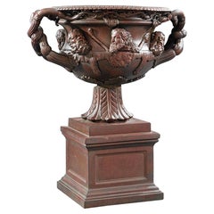 Grand Tour Bronze Model of the "Warwick Vase" on Pedestal