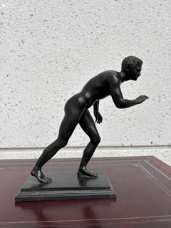Grand Tour Bronze d'une lutteuse nue d'après l'original romain d'Herculanum