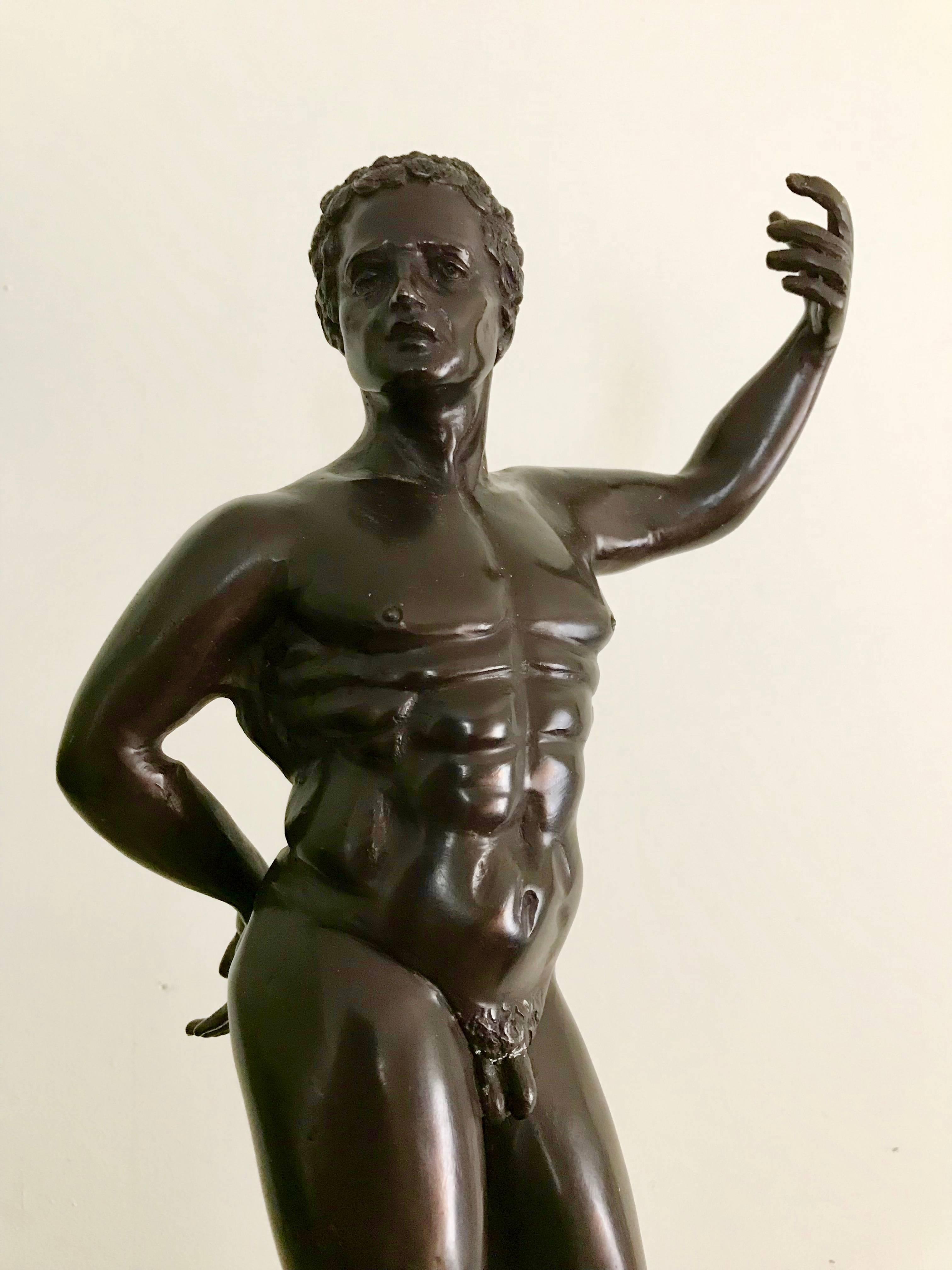 Grand Tour Bronze of a Standing Nude Warrior 6