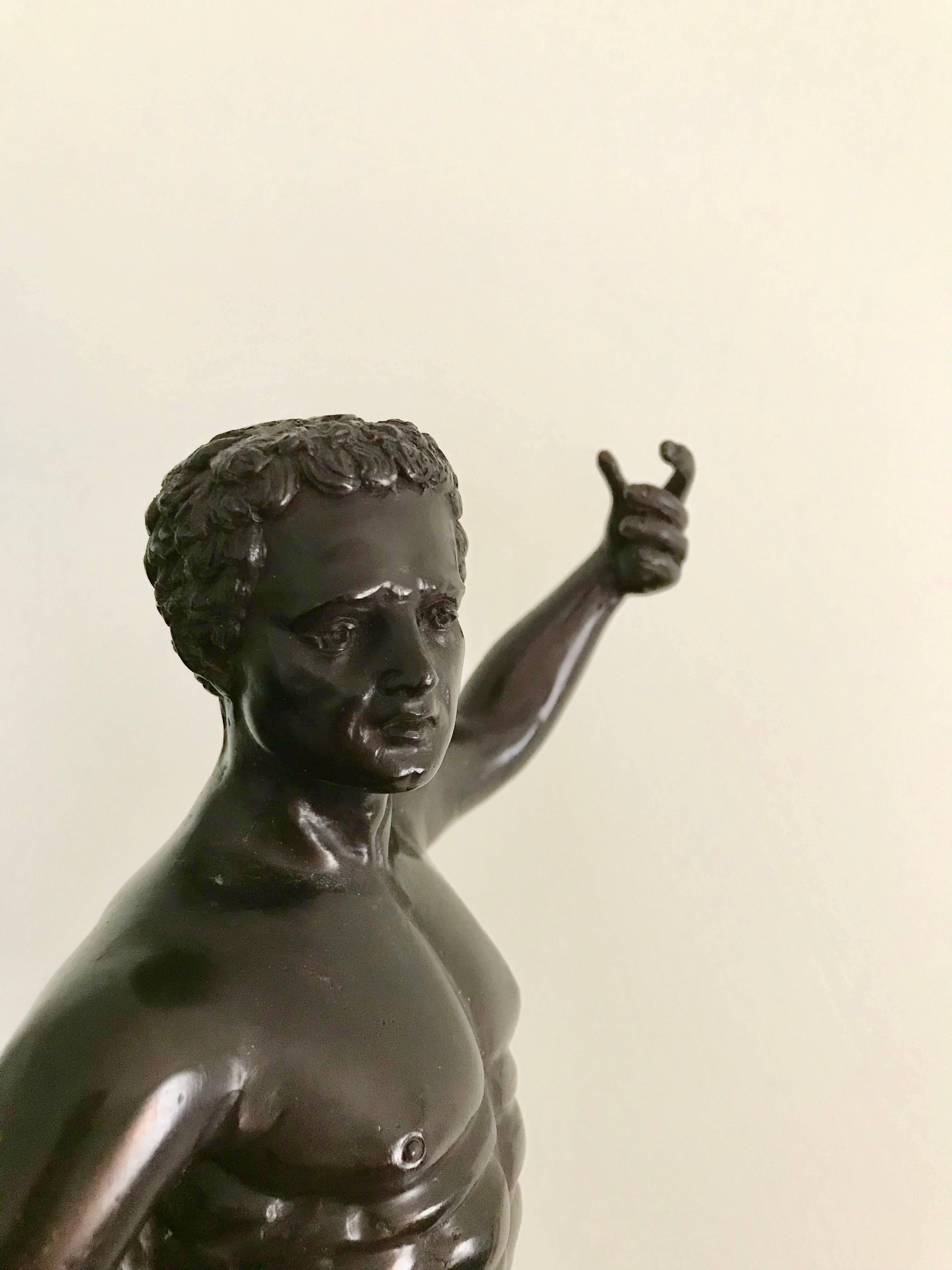 Italian Grand Tour Bronze of a Standing Nude Warrior