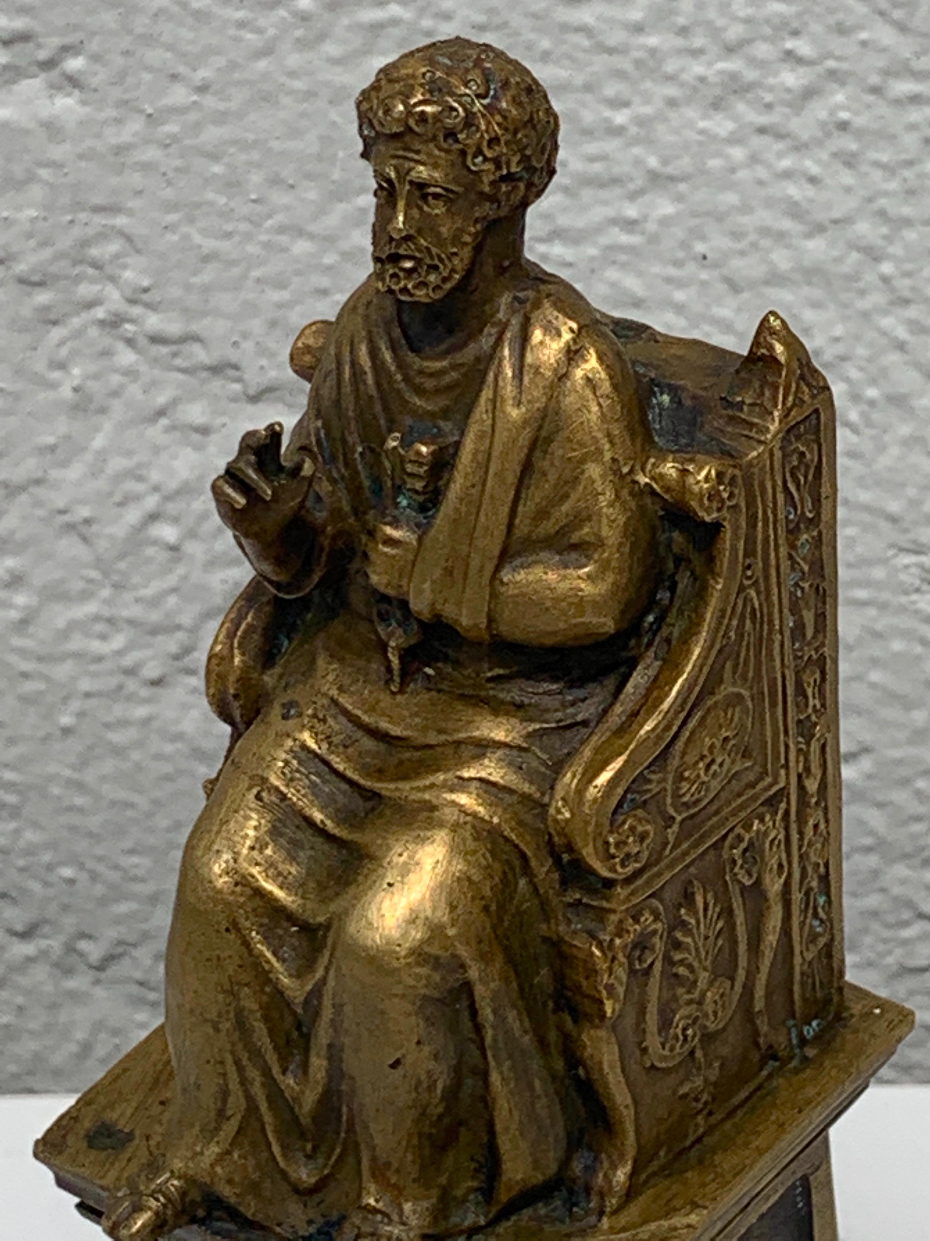 Grand Tour Bronze of St. Peter after Arnolfo di Cambio In Good Condition In West Palm Beach, FL