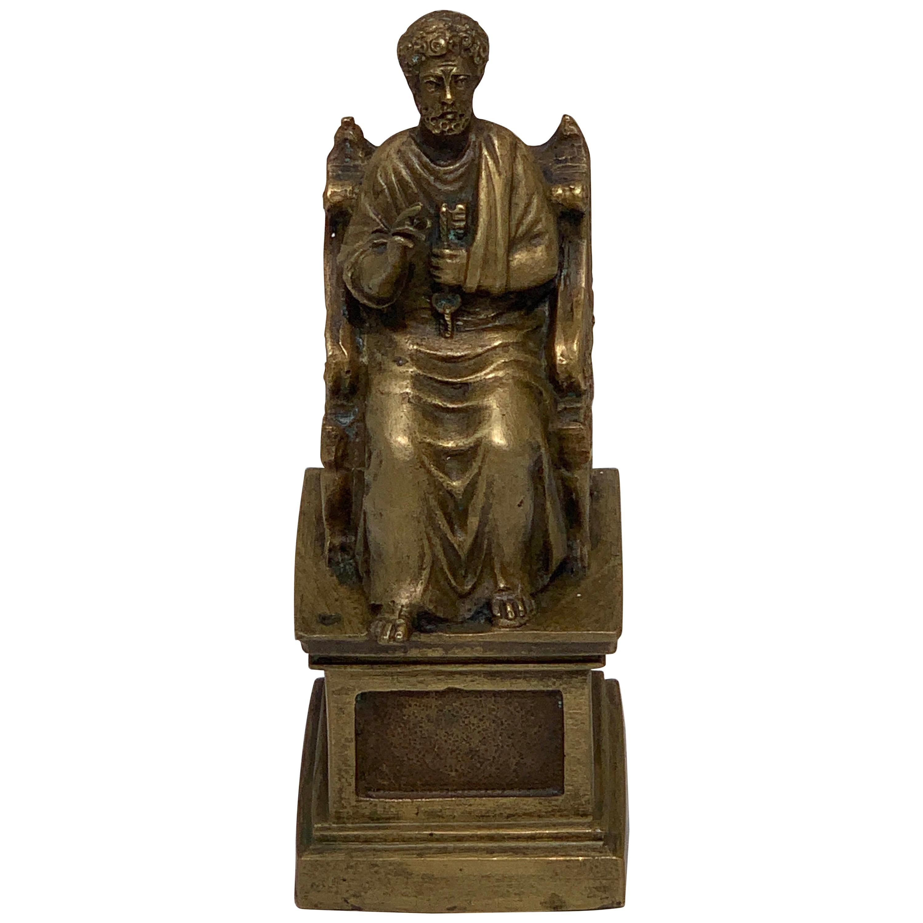 Grand Tour Bronze of St. Peter after Arnolfo di Cambio