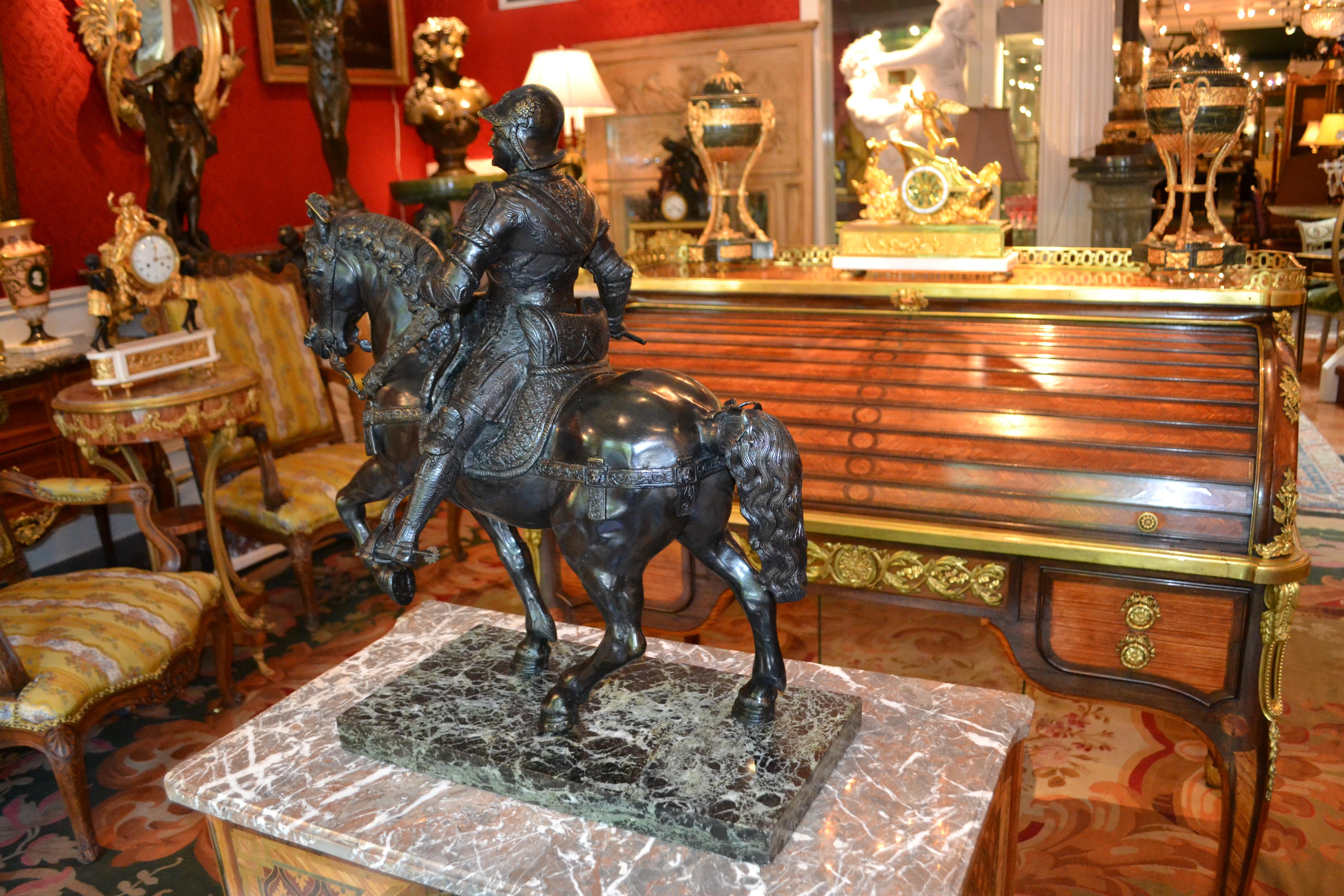 Bronze Grand Tour de la statue équestre de Colleoni d'après Verrocchio en vente 2