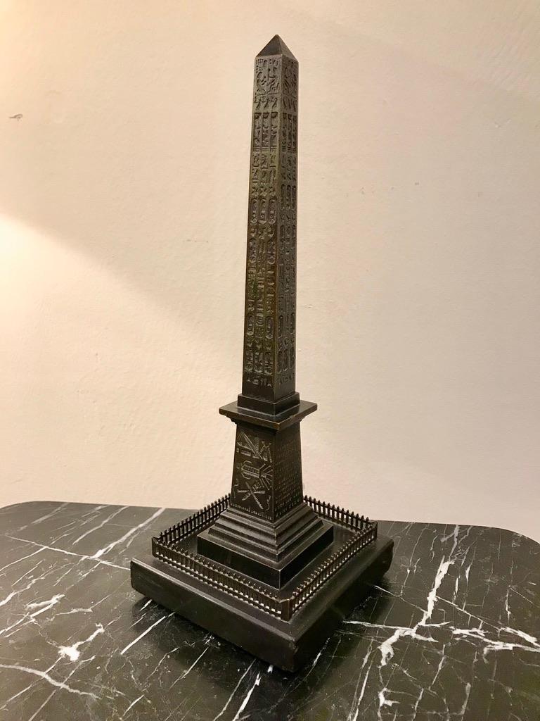 Grand Tour Bronze of the Luxor Obelisk, Place de la Concorde, Paris, 1836 13