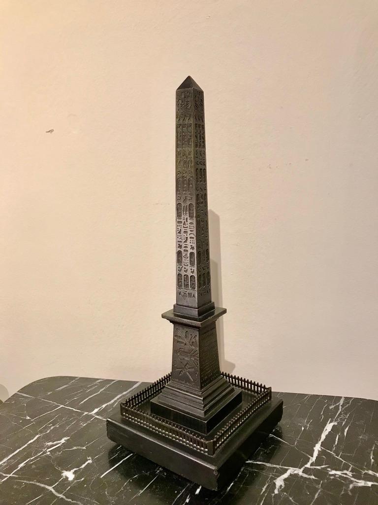 Grand Tour Bronze of the Luxor Obelisk, Place de la Concorde, Paris, 1836 14