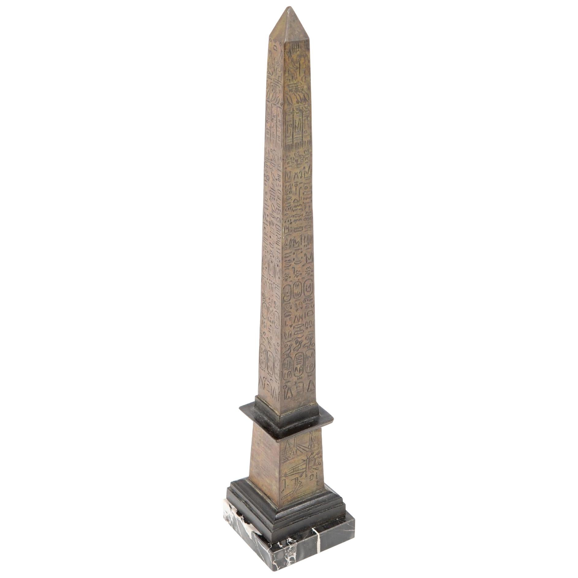 Grand Tour Bronze of the Luxor Obelisk, Place de la Concorde, Paris, 1836