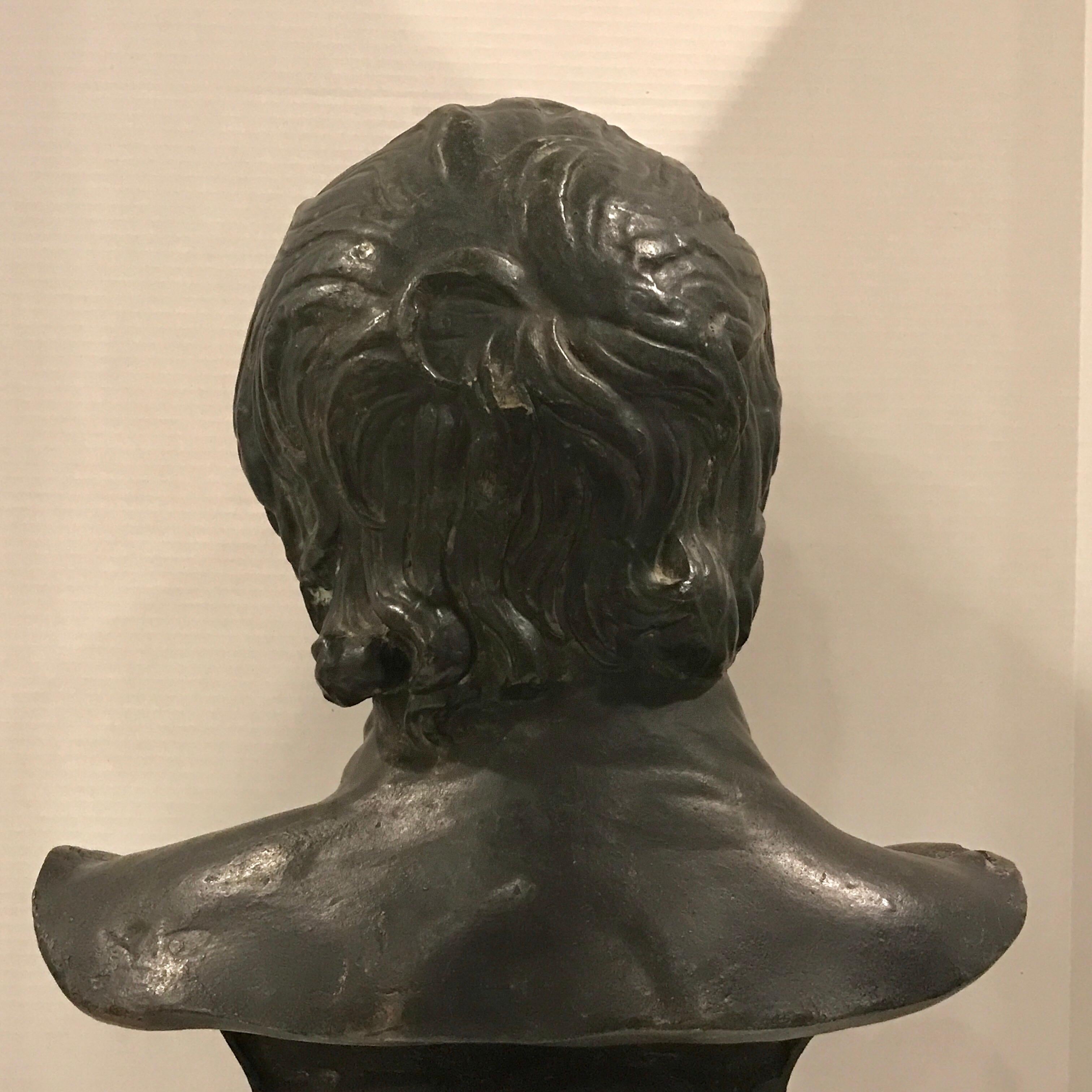 Grand Tour Bronze Portrait Bust of Seneca 3