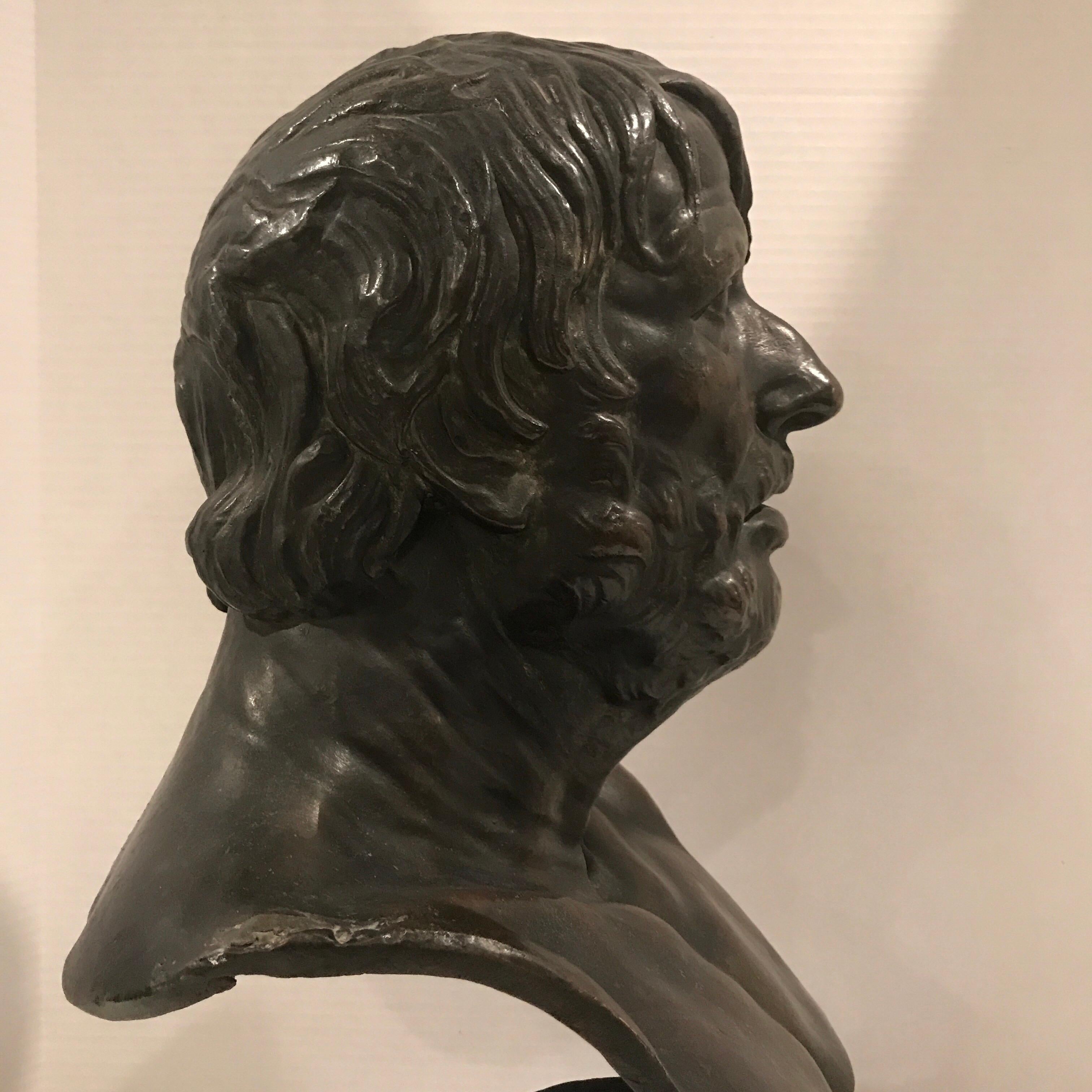Grand Tour Bronze Portrait Bust of Seneca 6