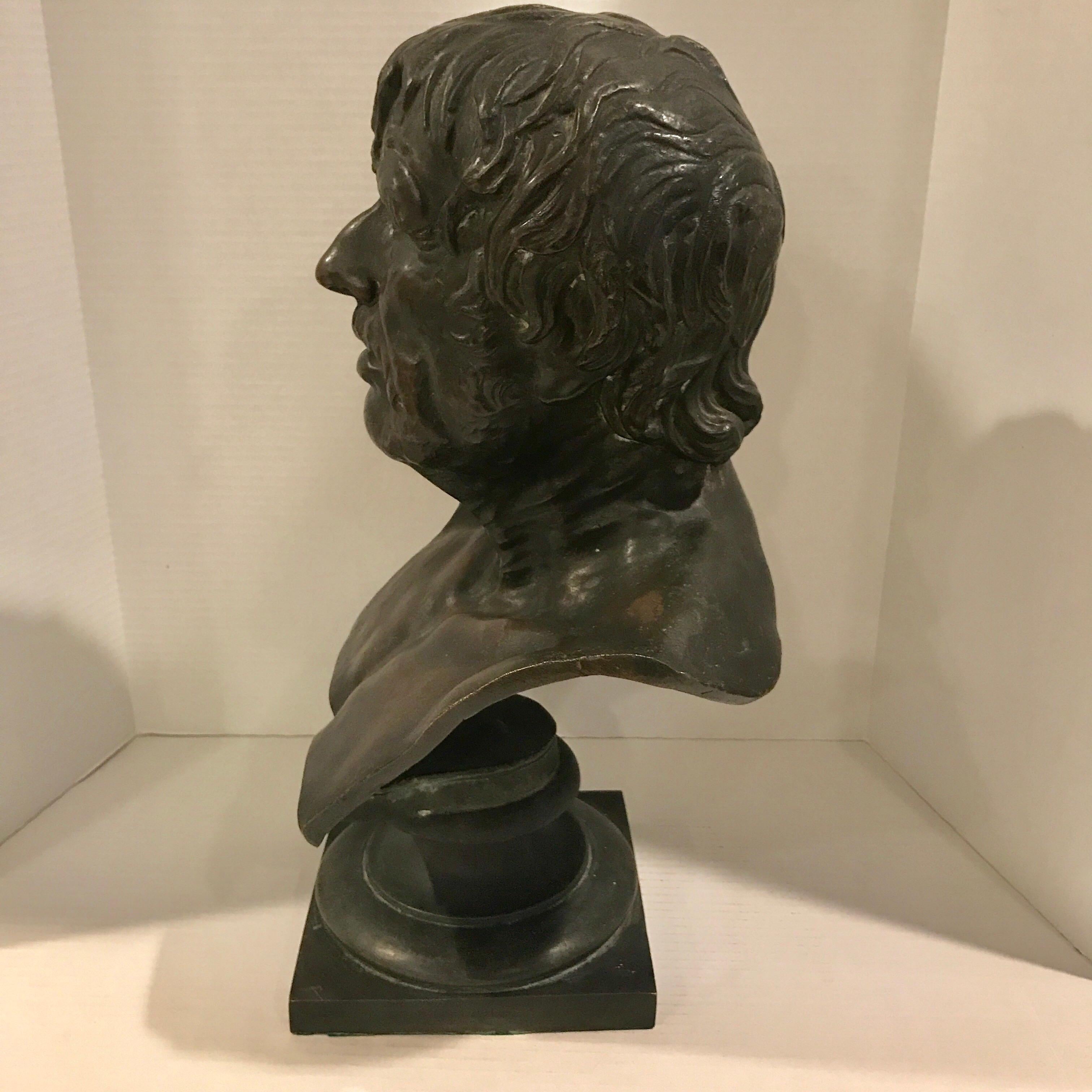 Grand Tour Bronze Portrait Bust of Seneca In Excellent Condition In Atlanta, GA