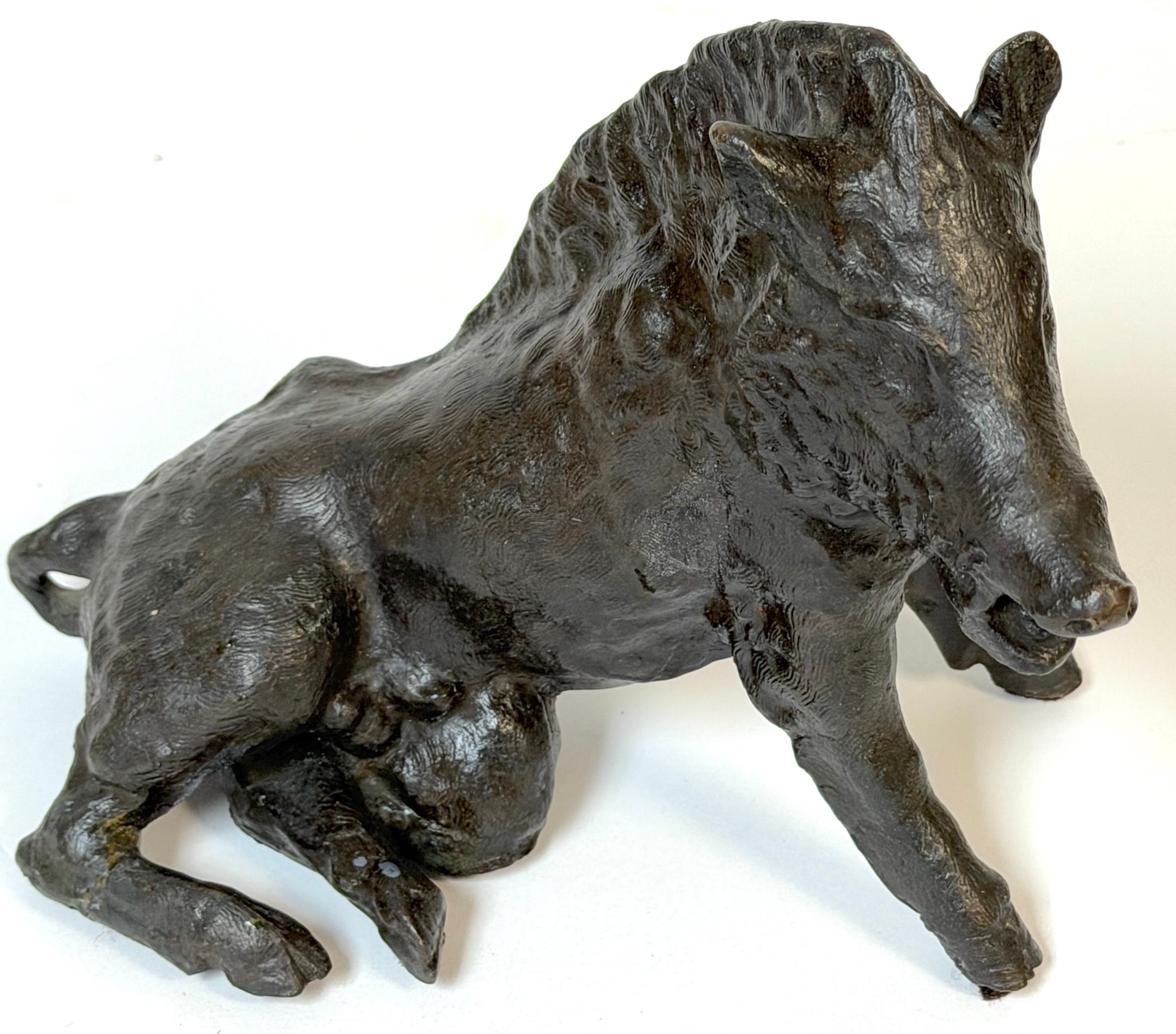 Grand Tour Bronze Reduction Il Porcellino “Borghese Boar” Carved Alabaster Base en venta 8