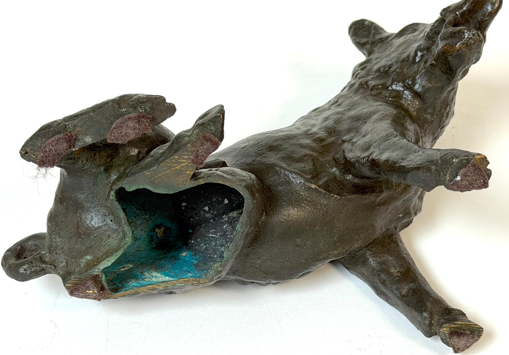 Grand Tour Bronze Reduction Il Porcellino “Borghese Boar” Carved Alabaster Base en venta 9