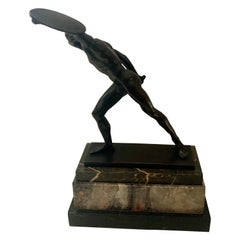 Grand Tour Bronze Roman Borghese Gladiator Circa 19th C, Antique