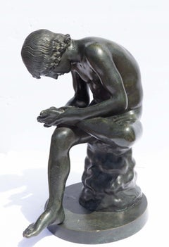 Sculpture Grand Tour Boy with Thorn ou Lo Spinario en bronze