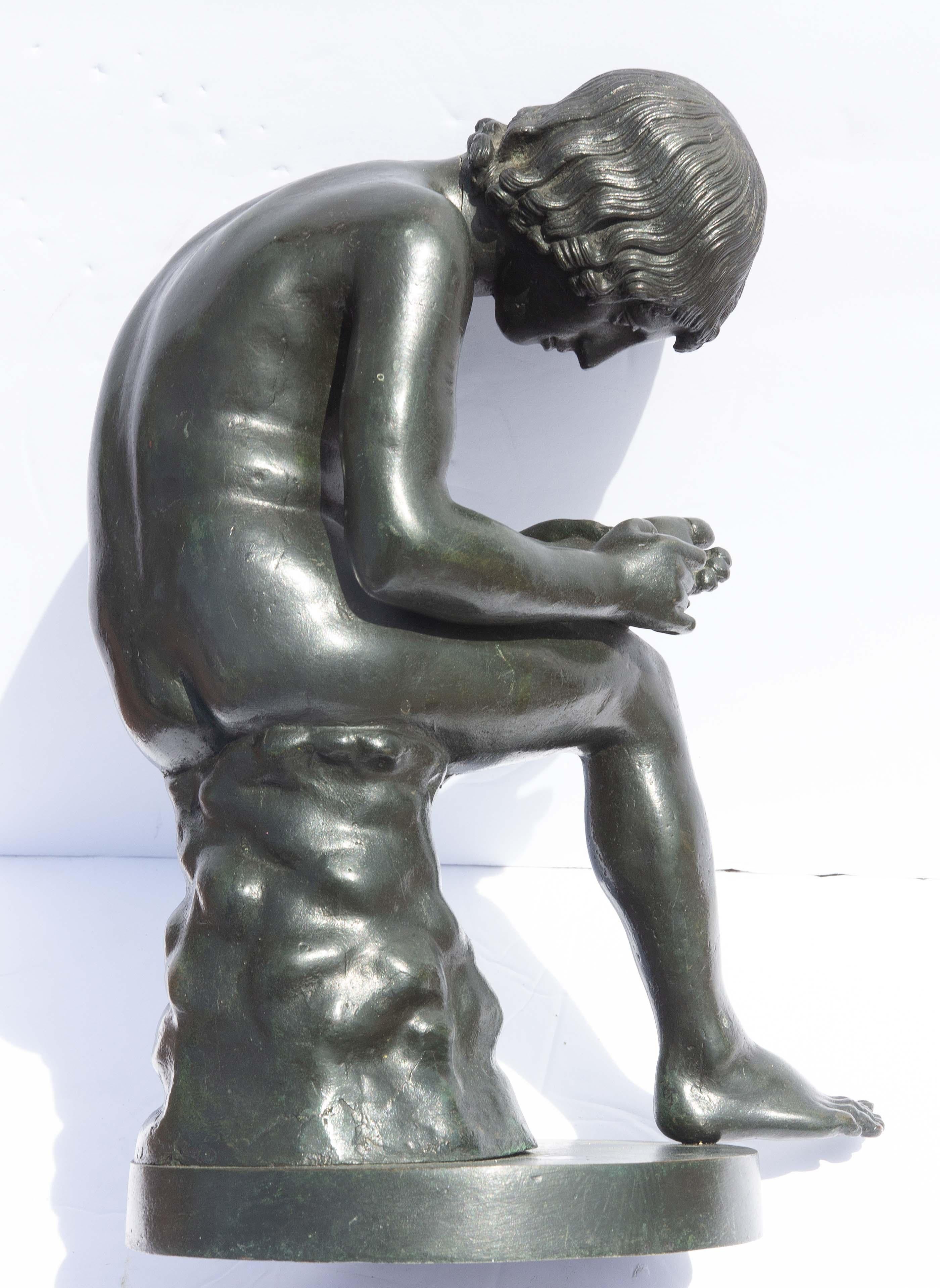 Italian Grand Tour Bronze Sculpture Boy with Thorn or Lo Spinario